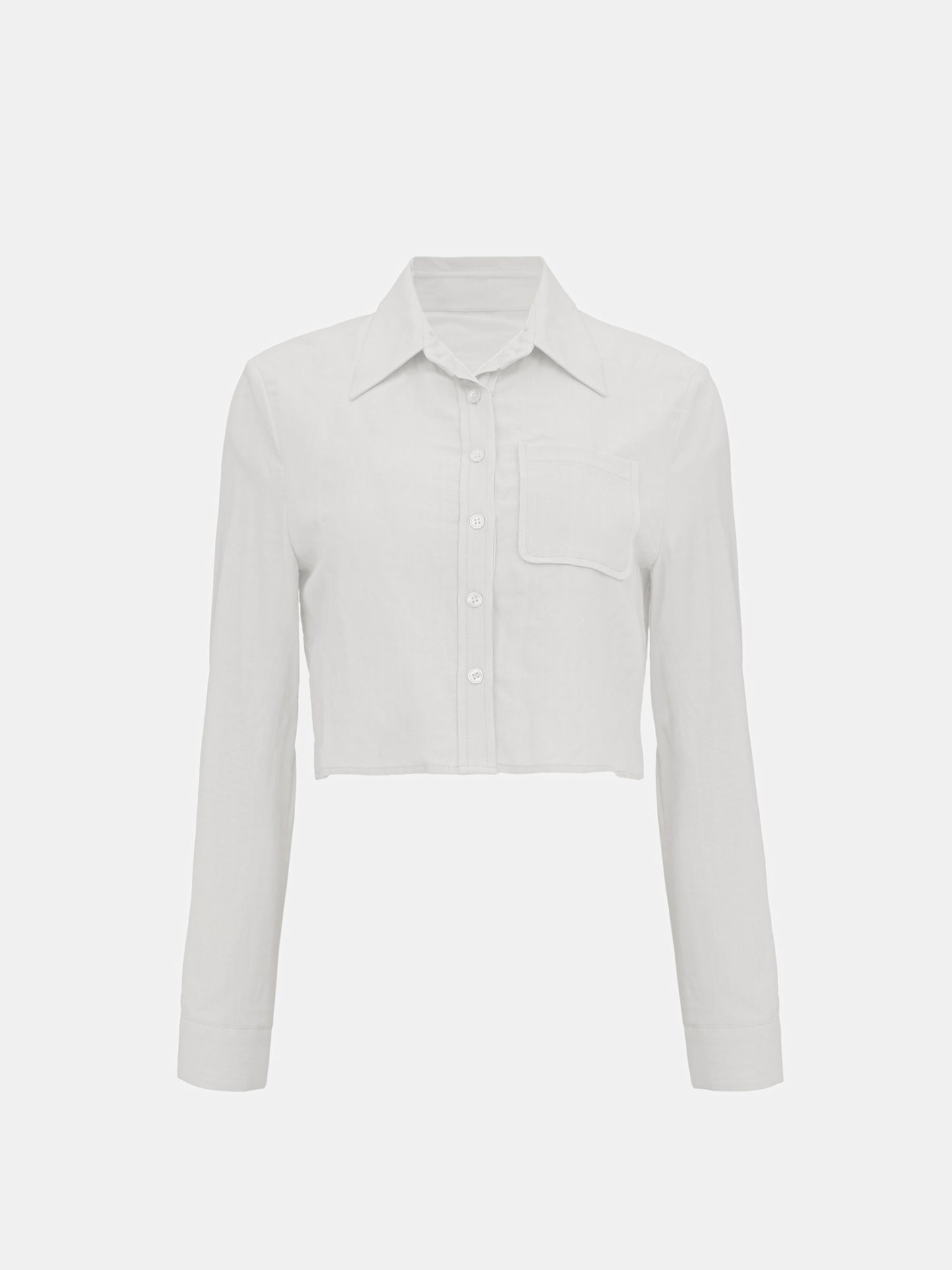 Cropped Suit Shirt, White