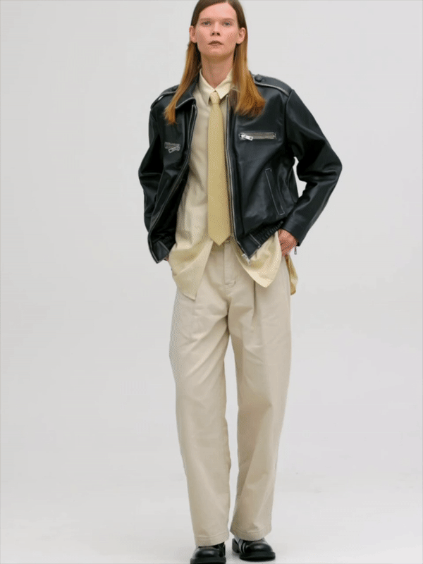 (Pre-order) Faded Leather Jacket, Black