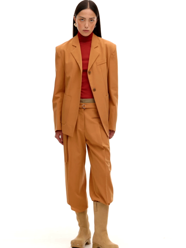 Cinched Waist Blazer, Terra Cotta
