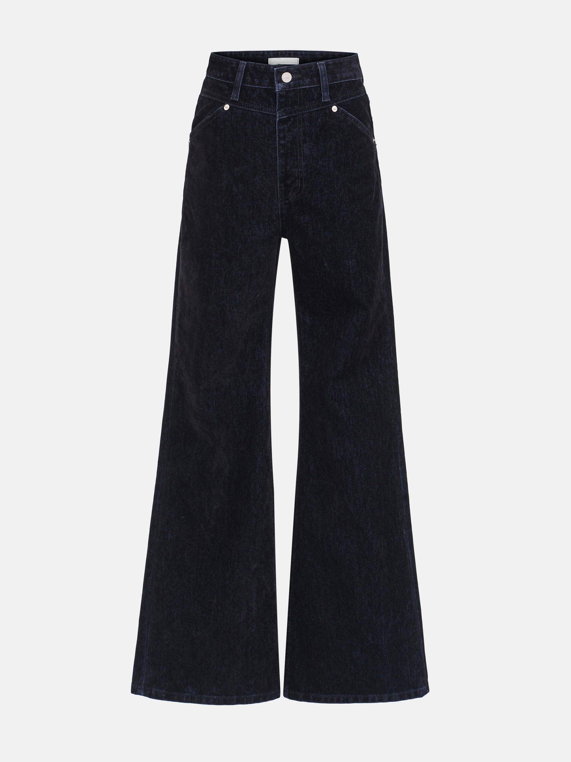 Flared Flock Jeans, Denim