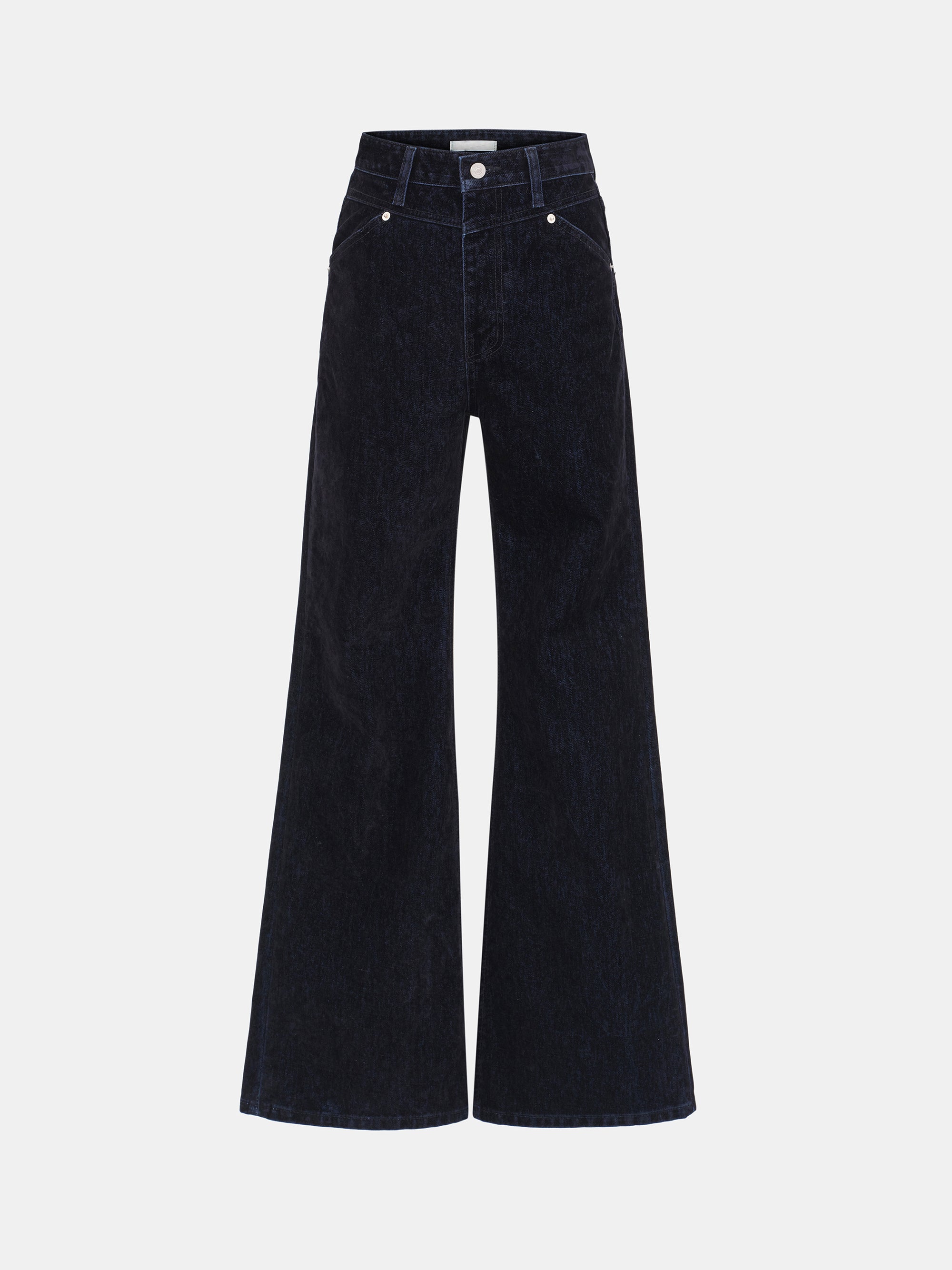 Flared Flock Jeans, Denim