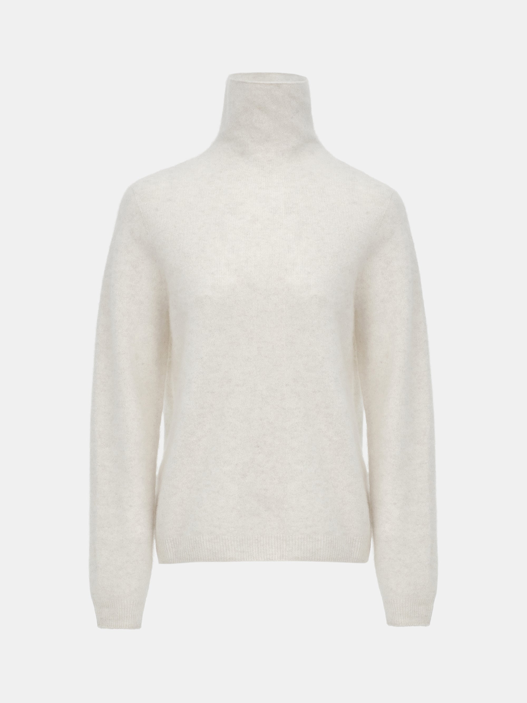 Wool Cashmere Turtleneck, Ivory