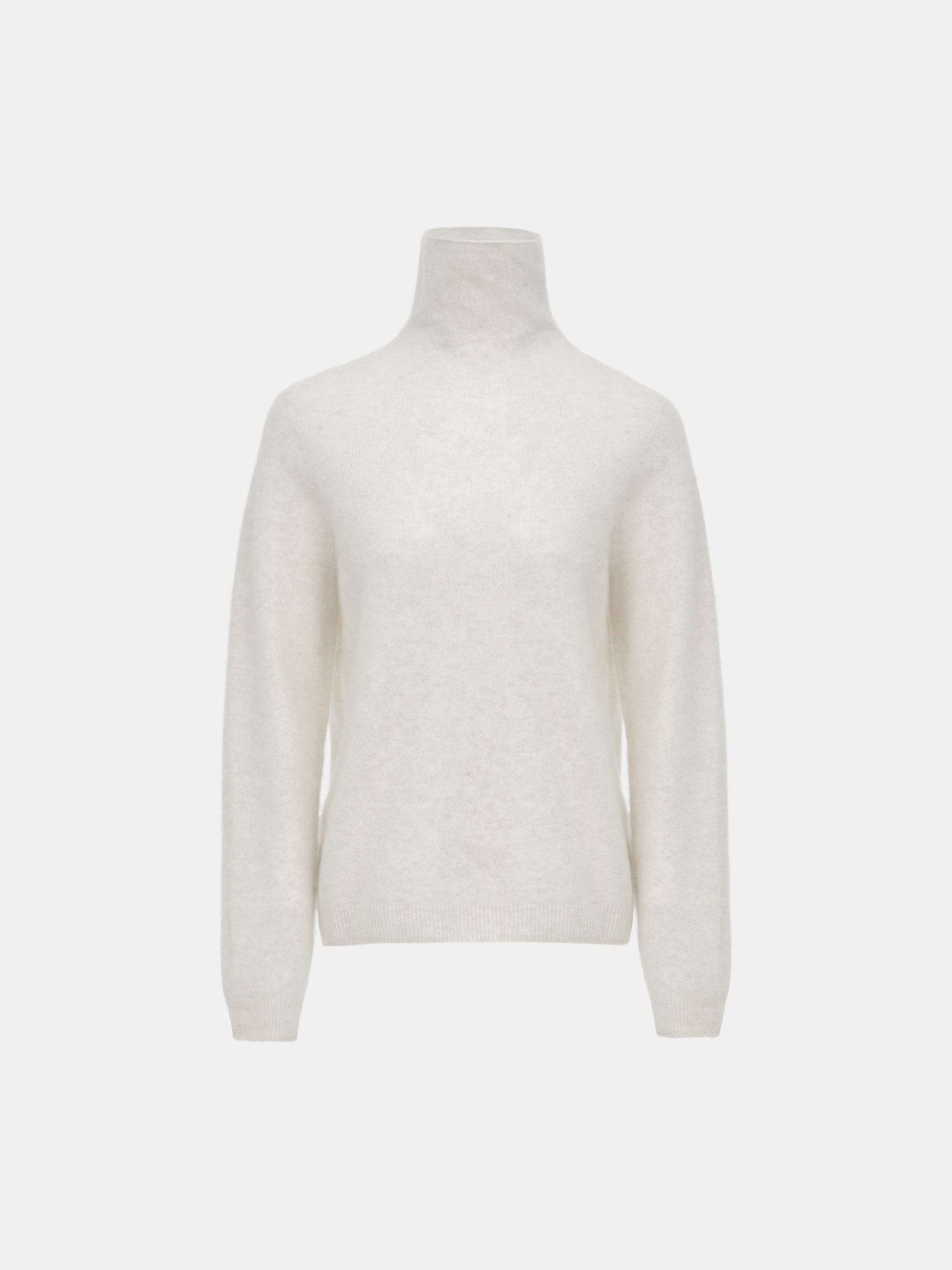 Wool Cashmere Turtleneck, Ivory