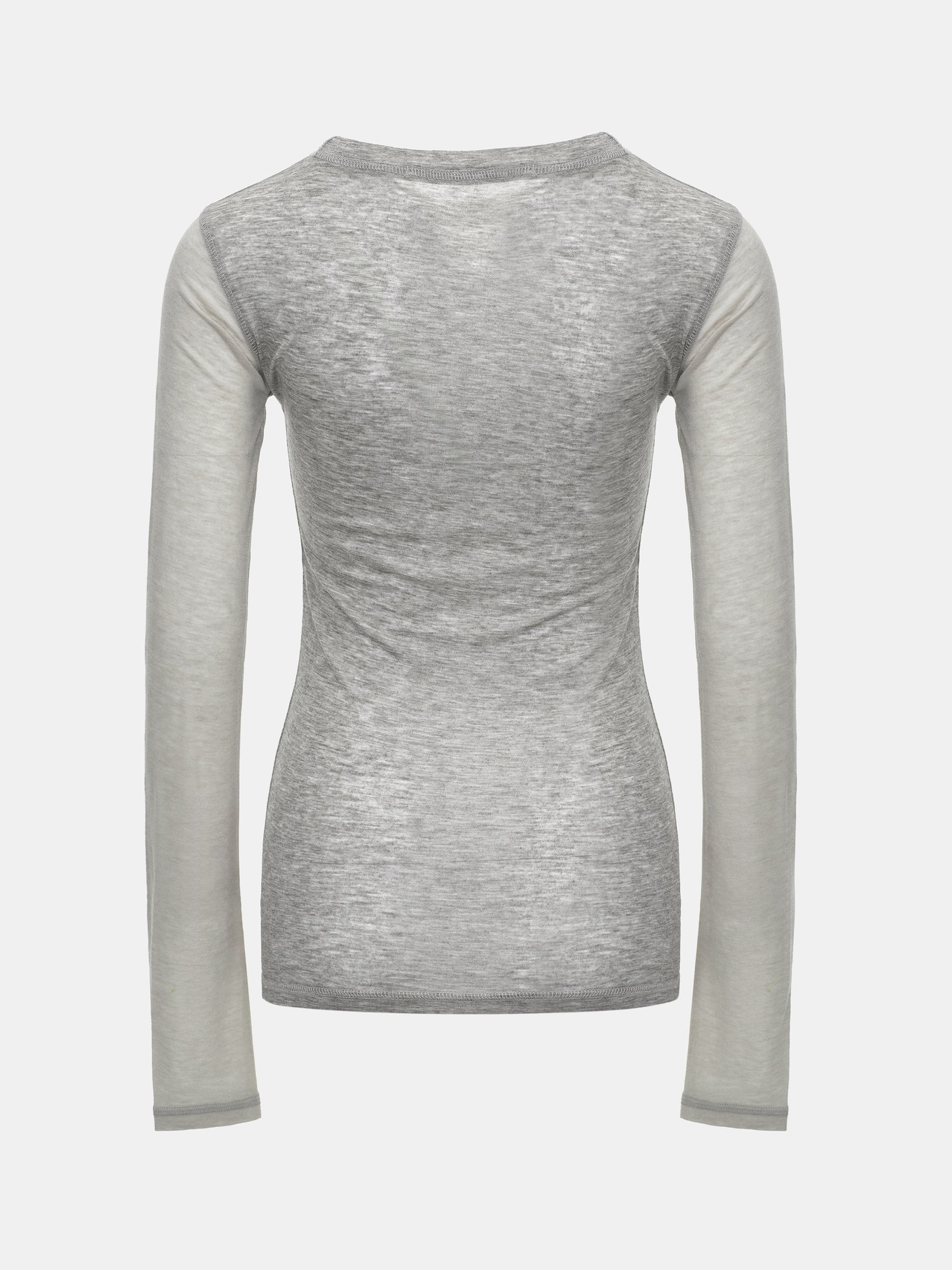 Two Color Semi-Sheer Top, Grey