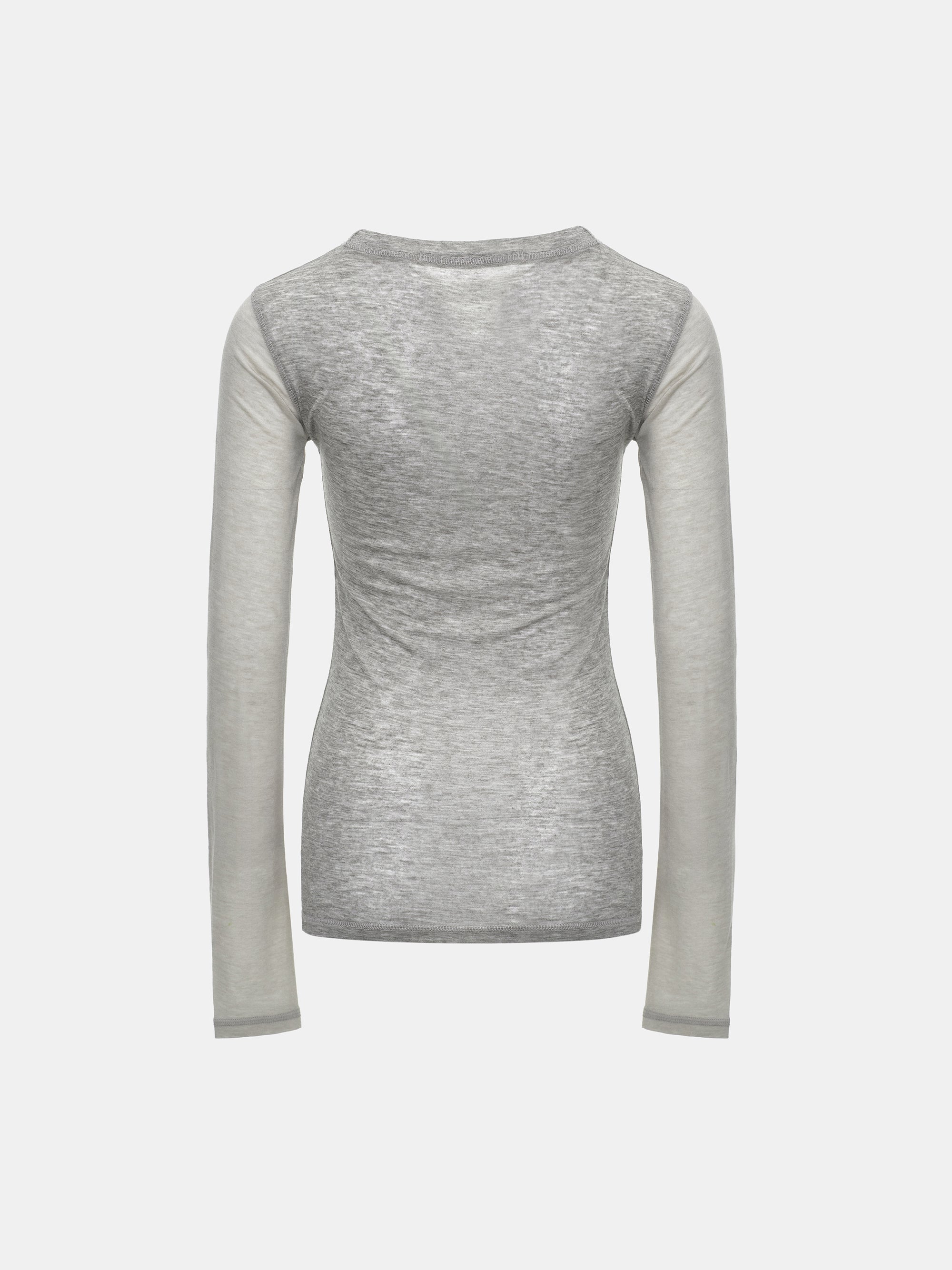 Two Color Semi-Sheer Top, Grey