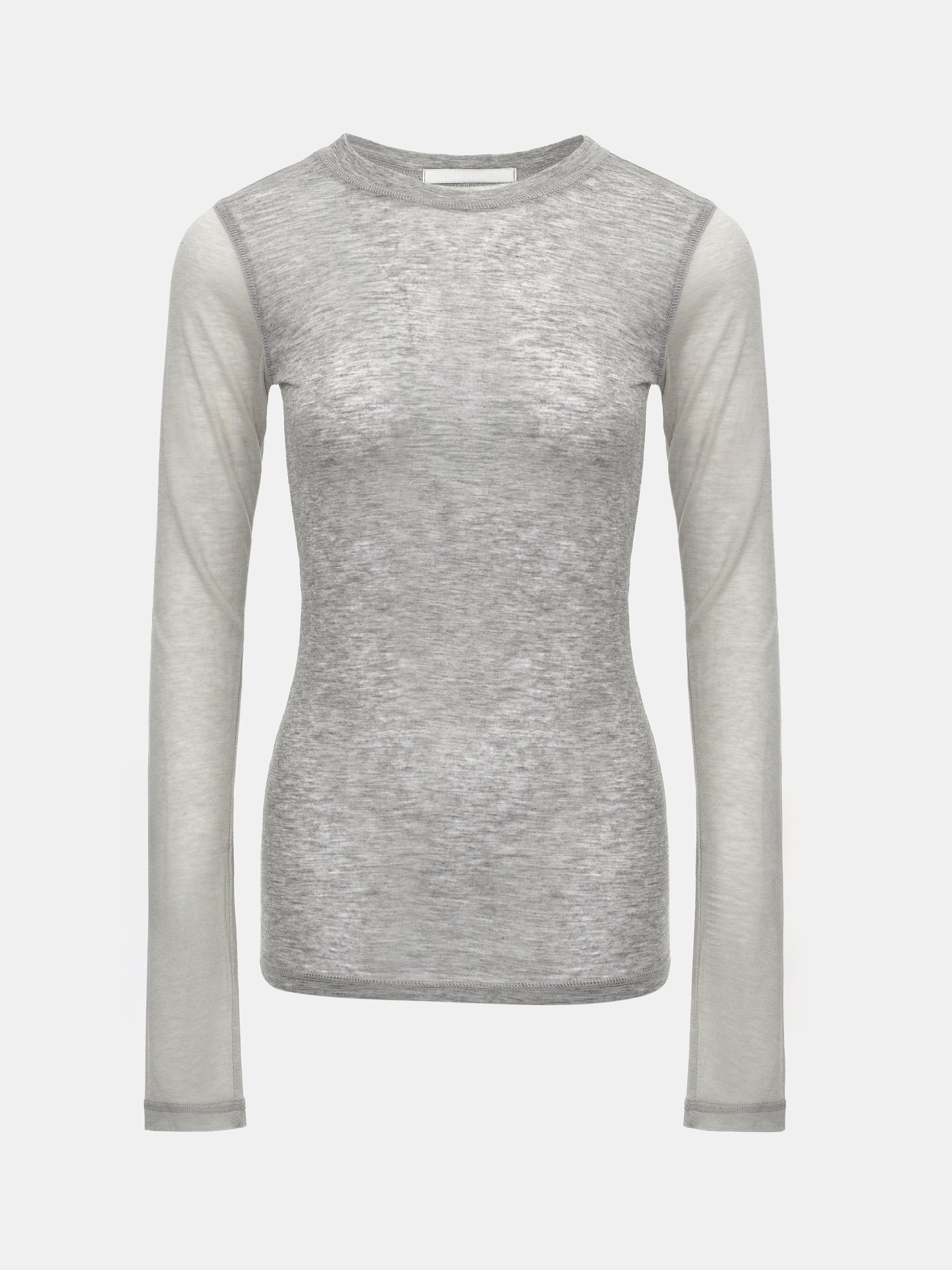 Two Color Semi-Sheer Top, Grey