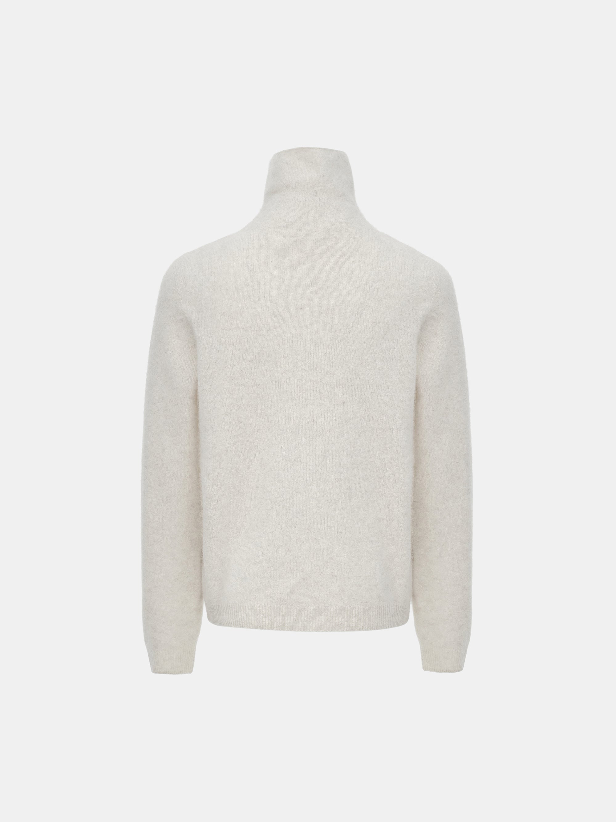 Wool Cashmere Turtleneck, Ivory