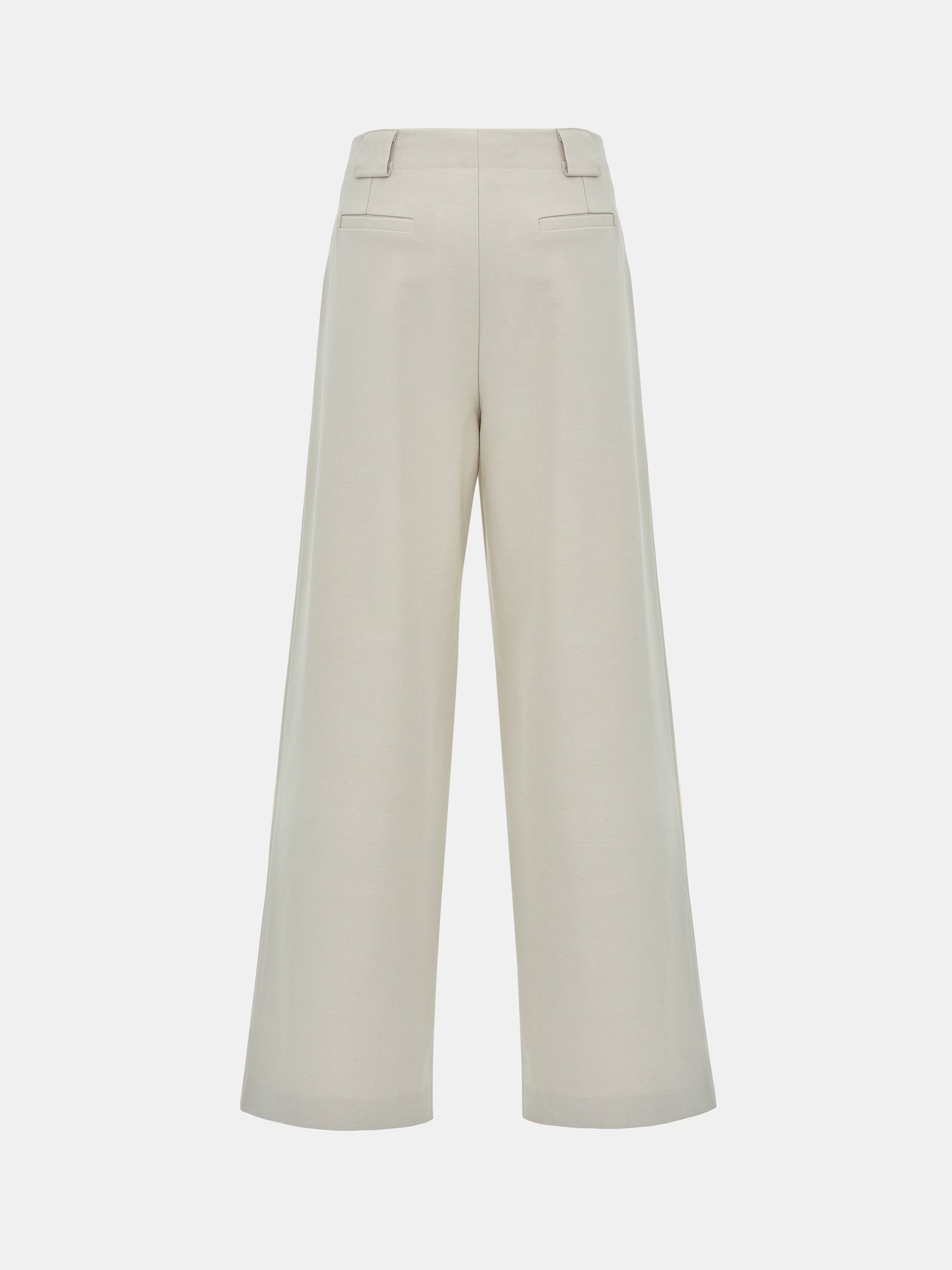 Single Pleated Trousers, Ivory