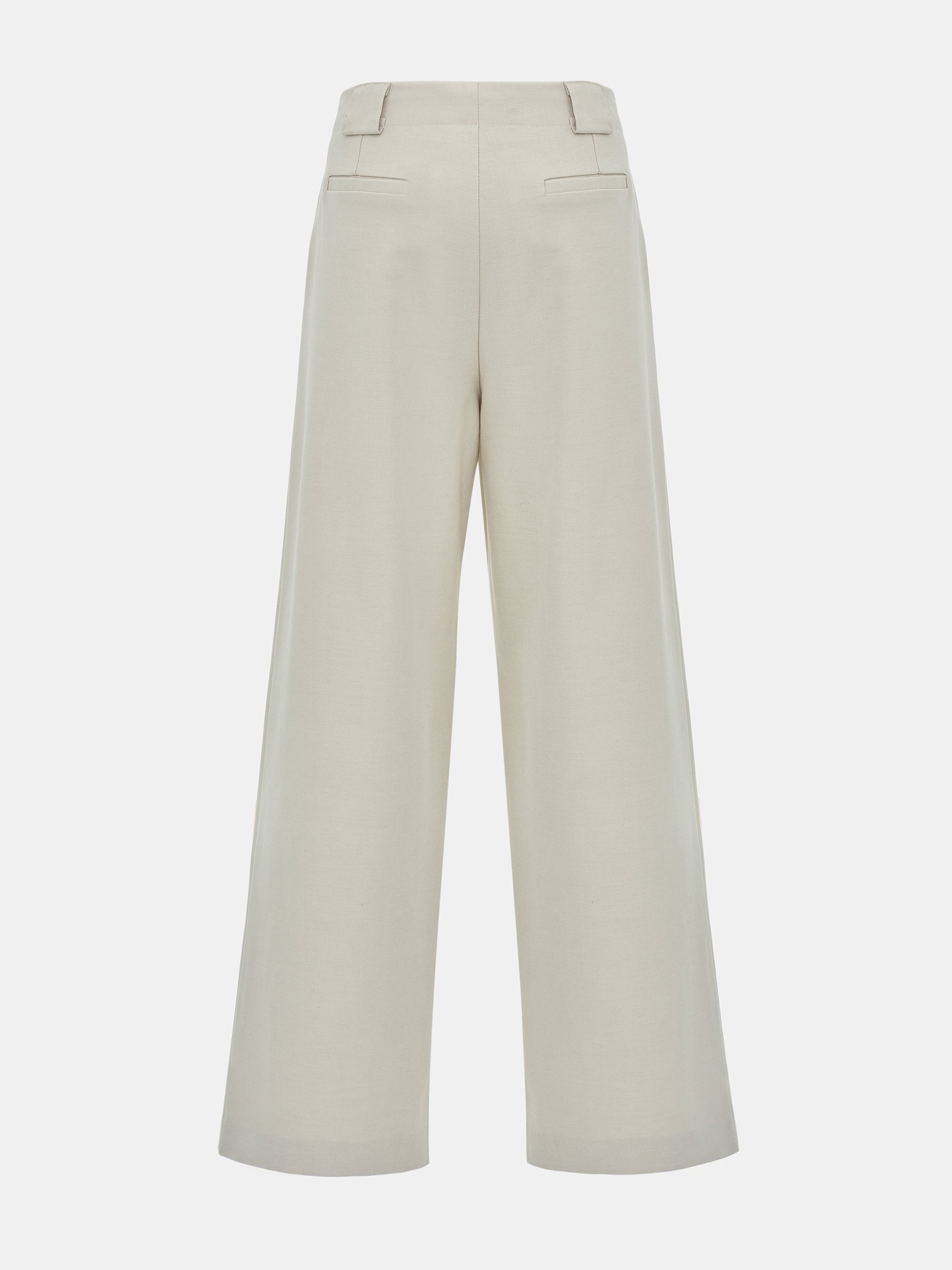 Single Pleated Trousers, Ivory