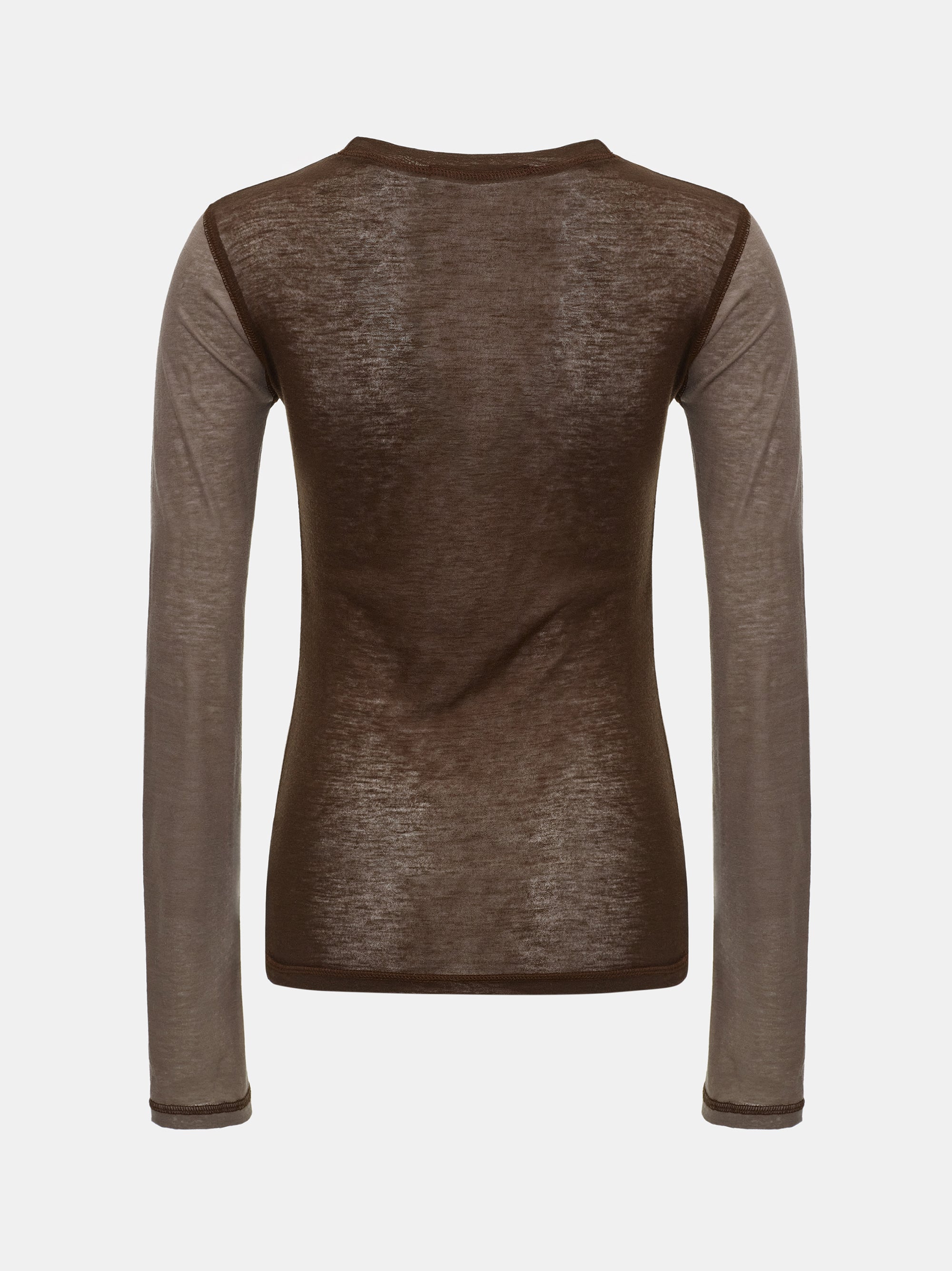 Two Color Semi-Sheer Top, Brown