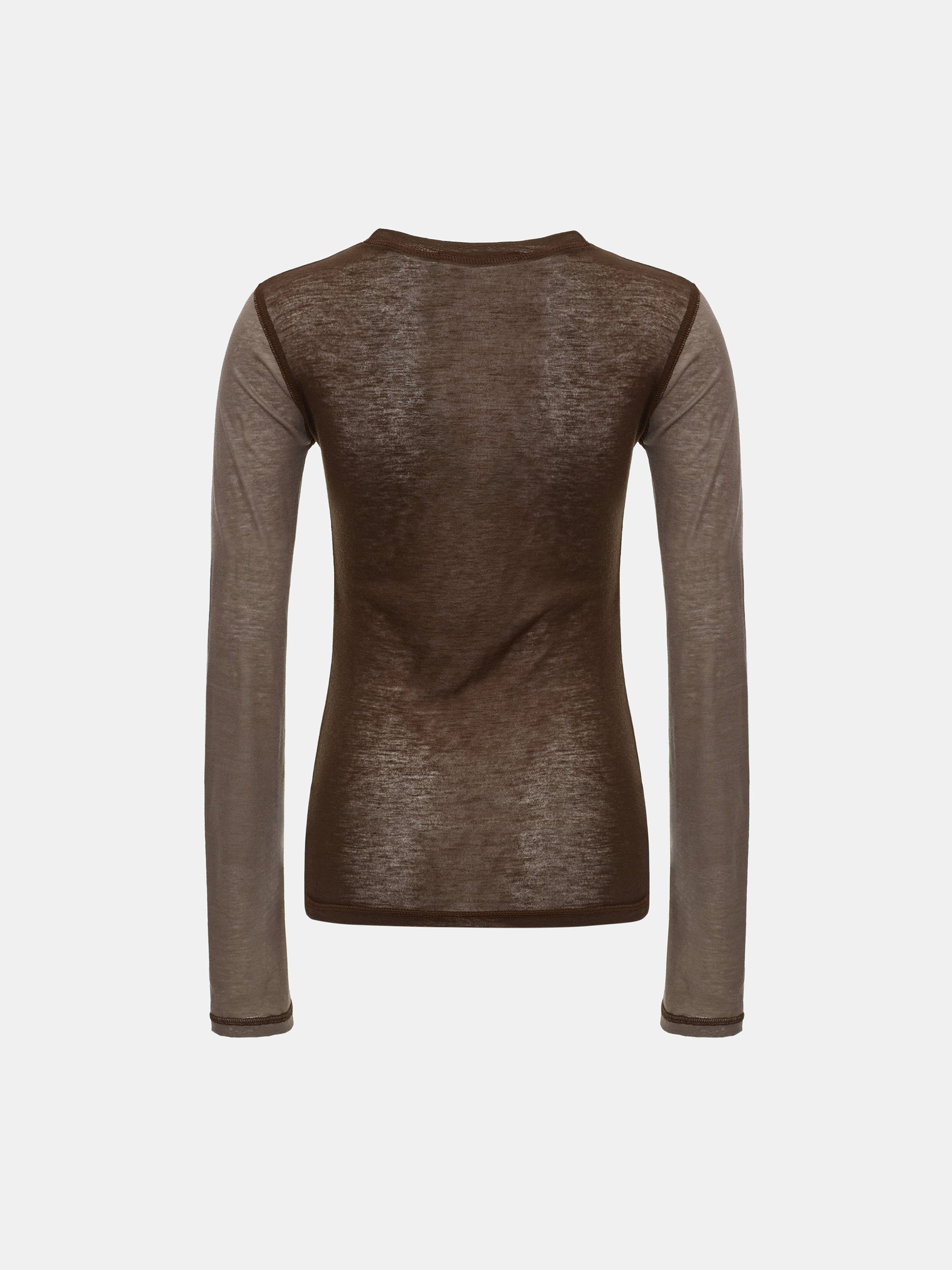 Two Color Semi-Sheer Top, Brown