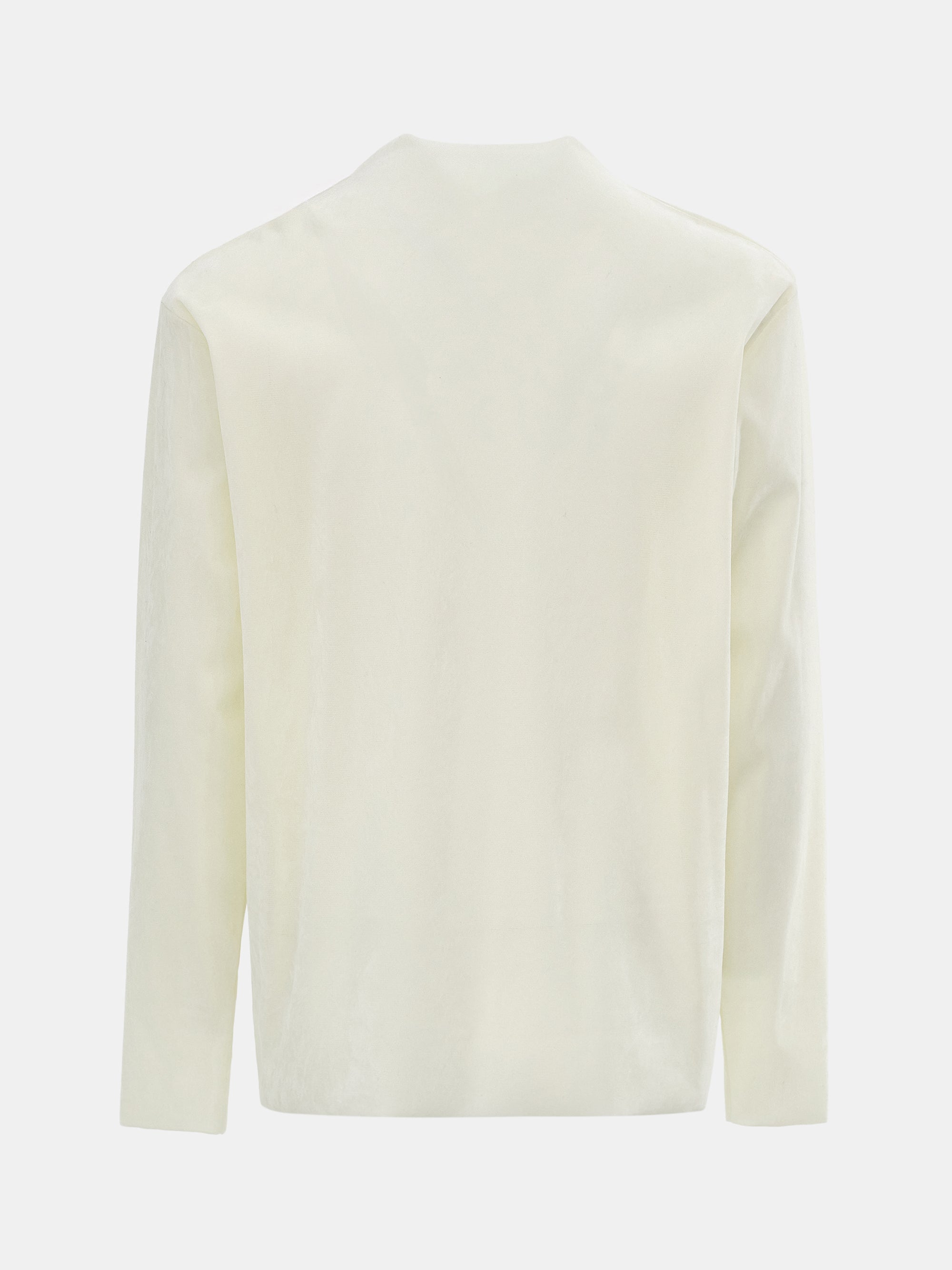 Velvet Mesh Ruffle Top, Ivory