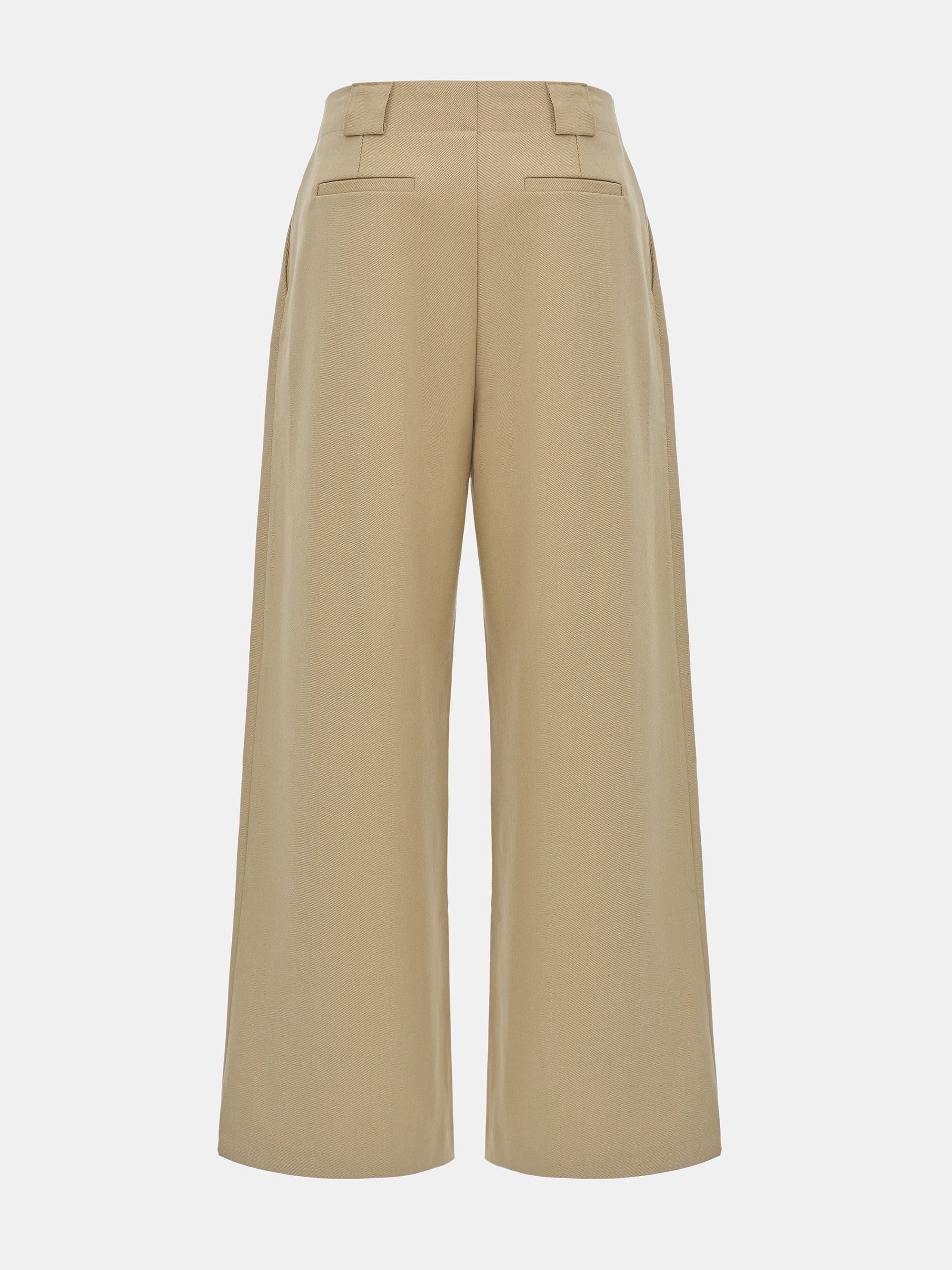 Single Pleated Trousers, Beige