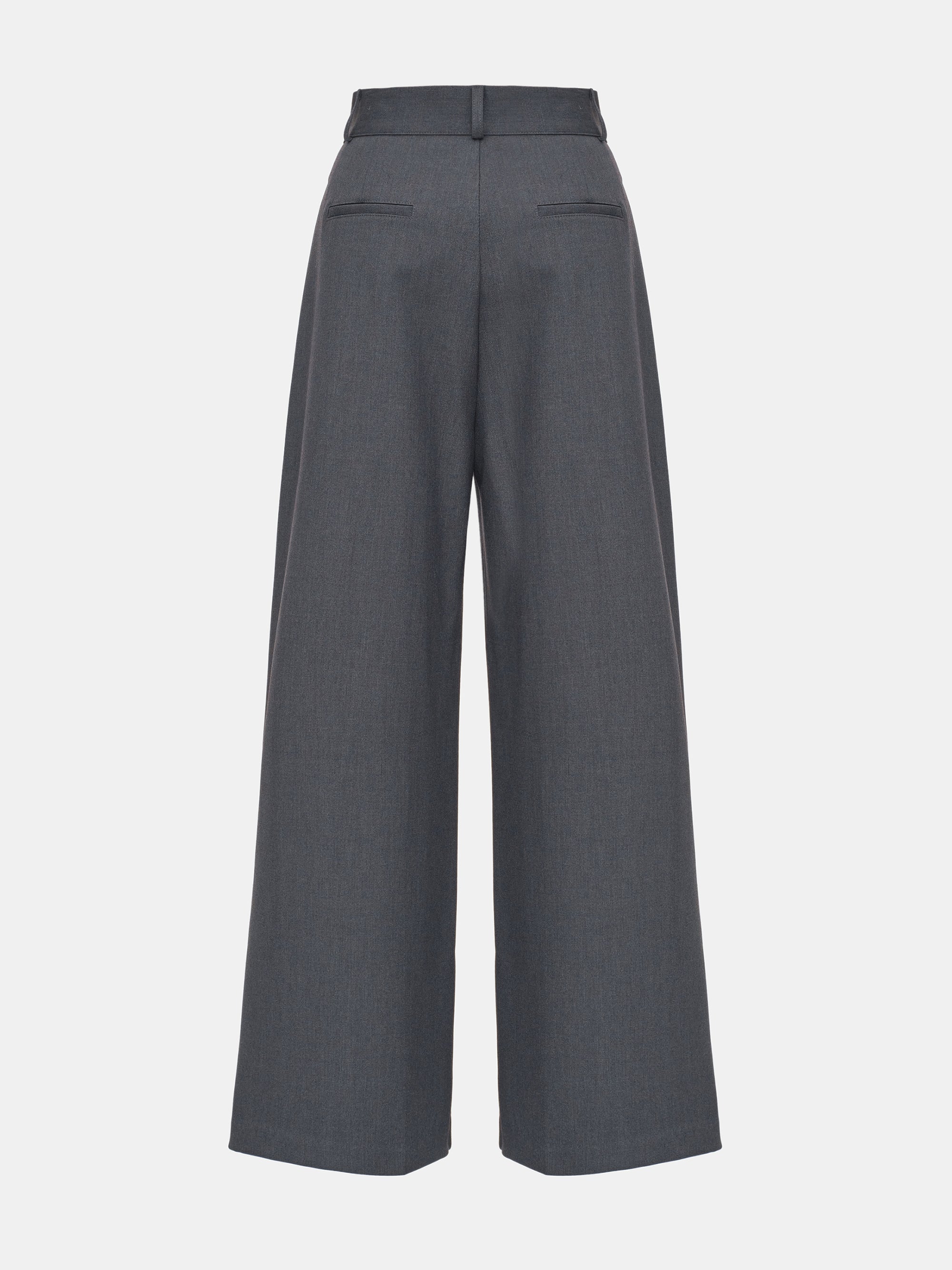Wide Double Pleated Trousers, Charcoal