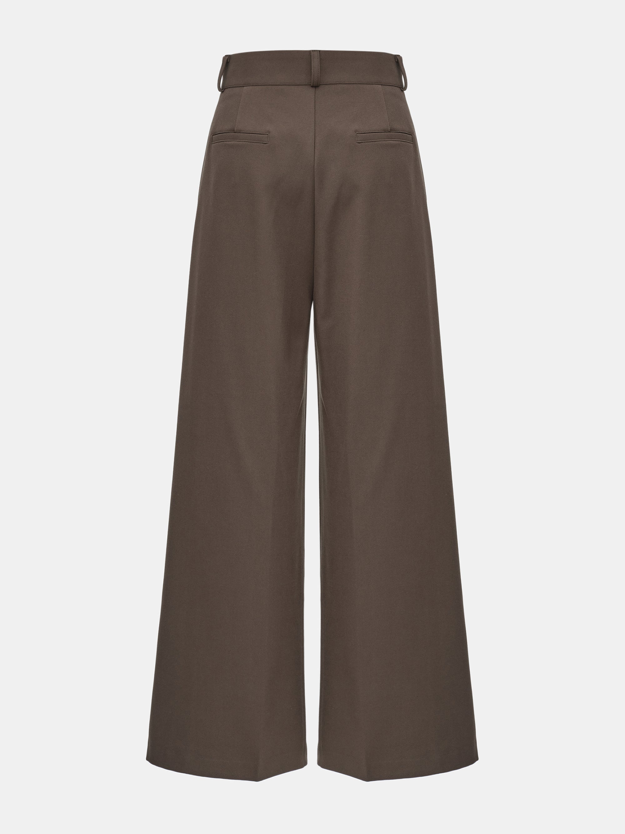Wide Double Pleated Trousers, Mocha
