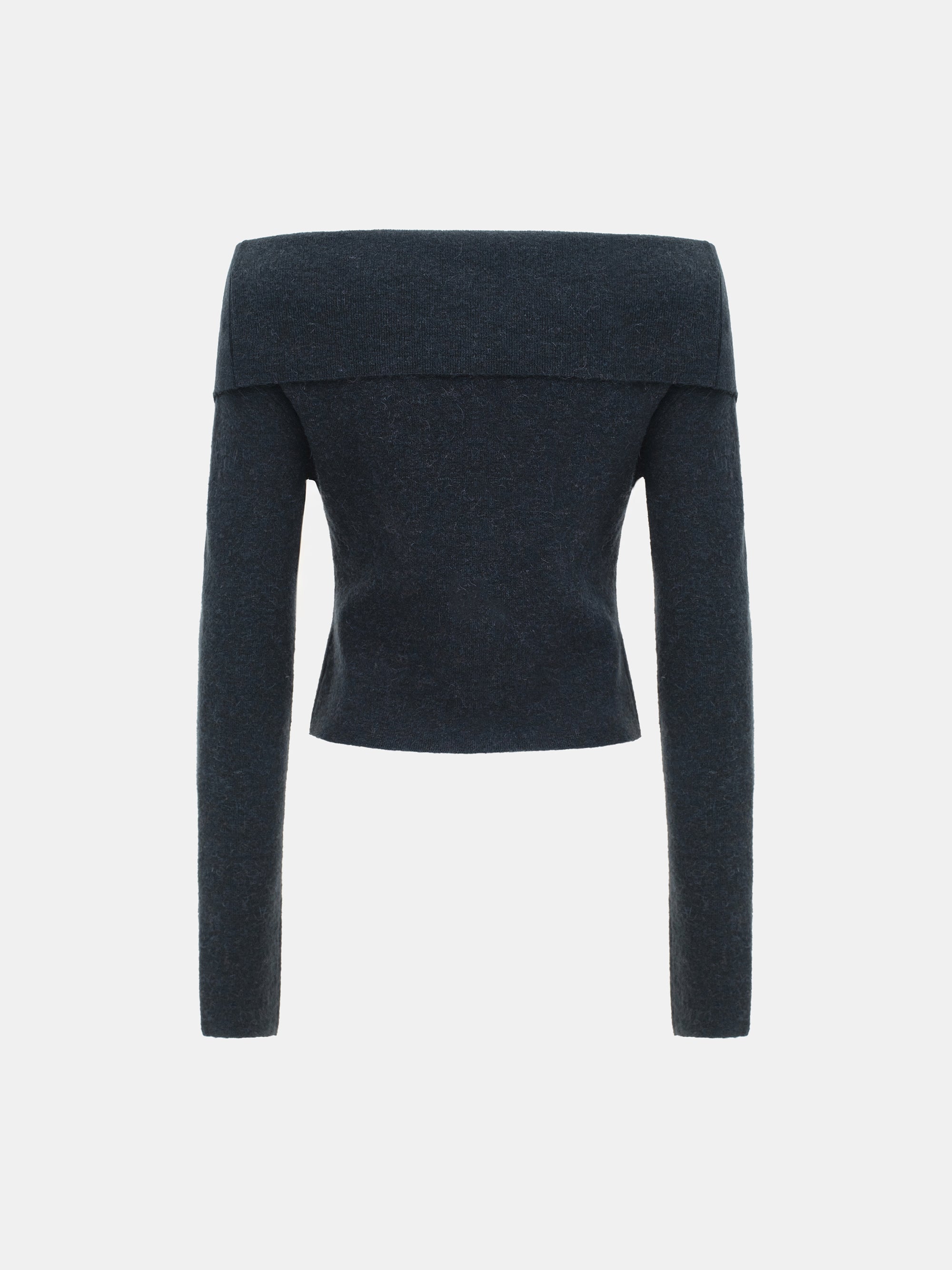 Foldover Button Knit Top, Navy