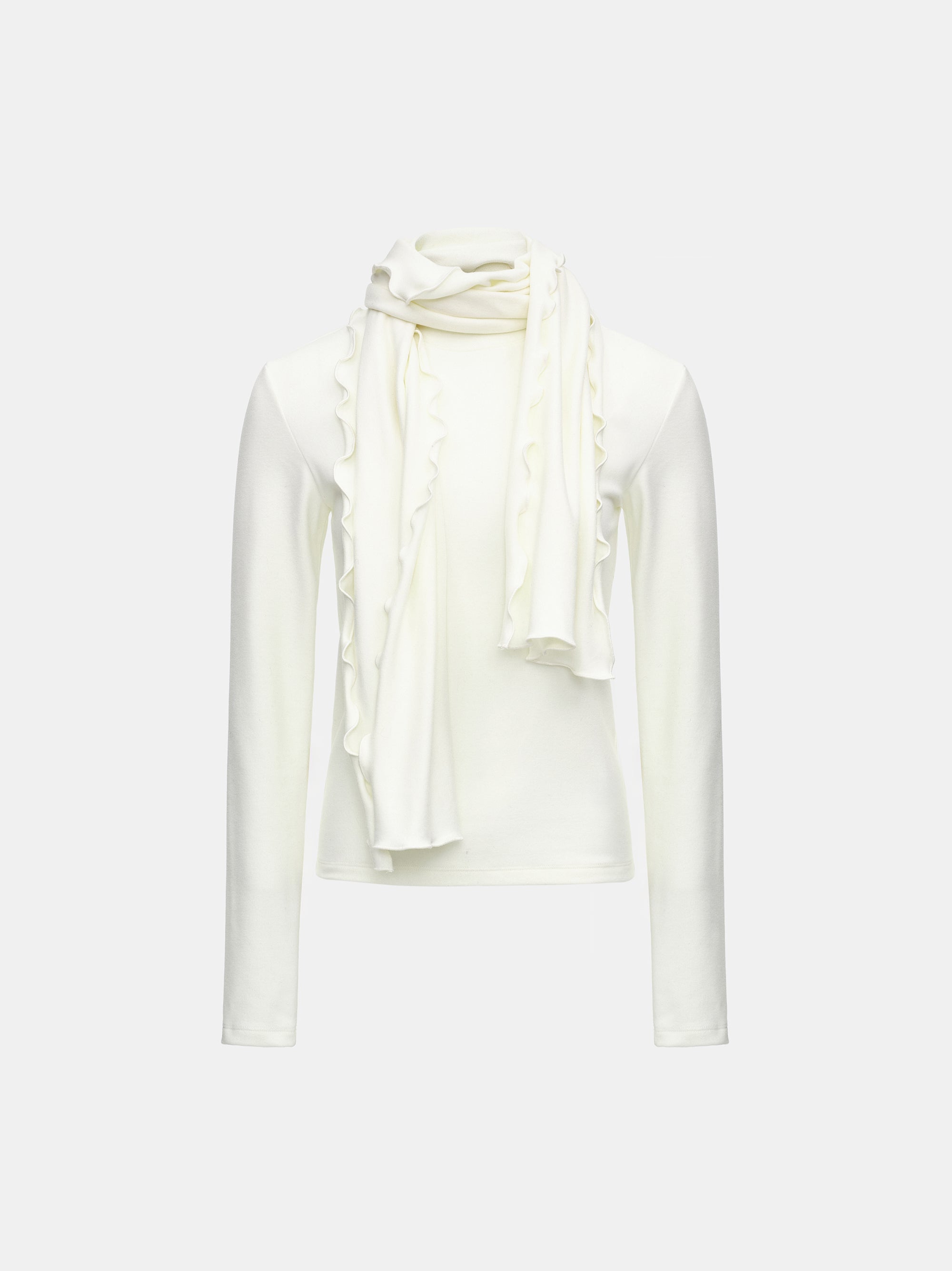 Peached Cotton Jersey T-Shirt, Ivory