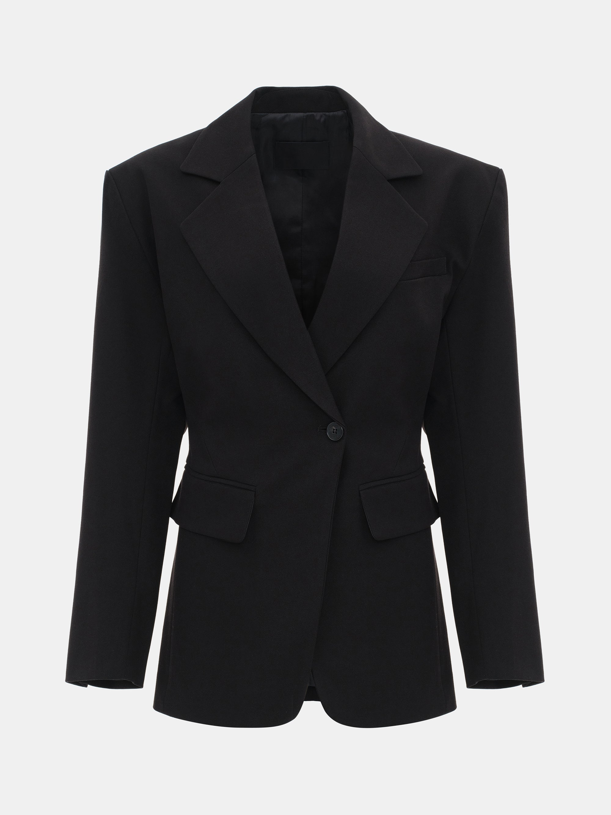 Cinched Suit Blazer, Black