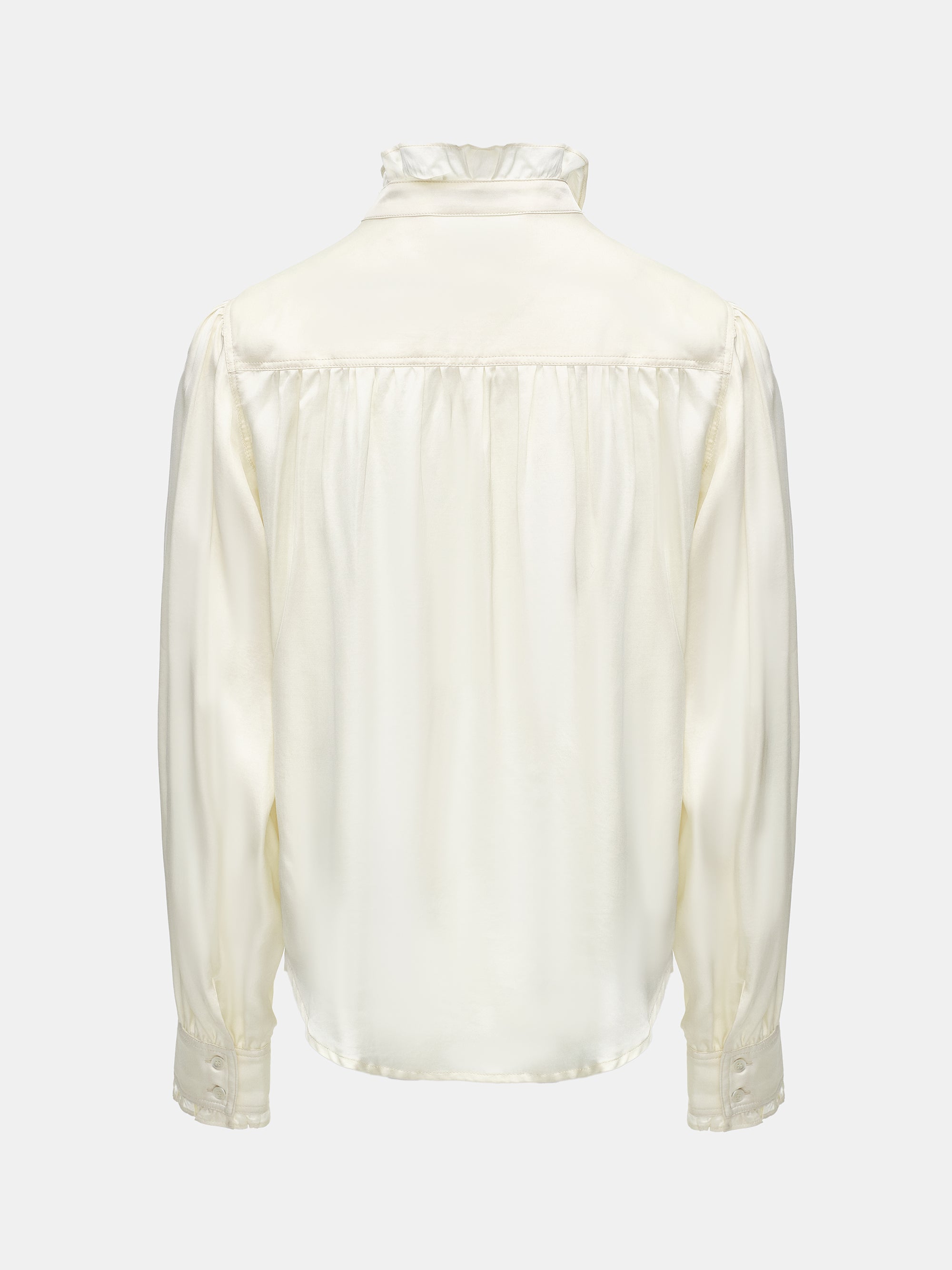 Frilled Neck Blouse, Ivory