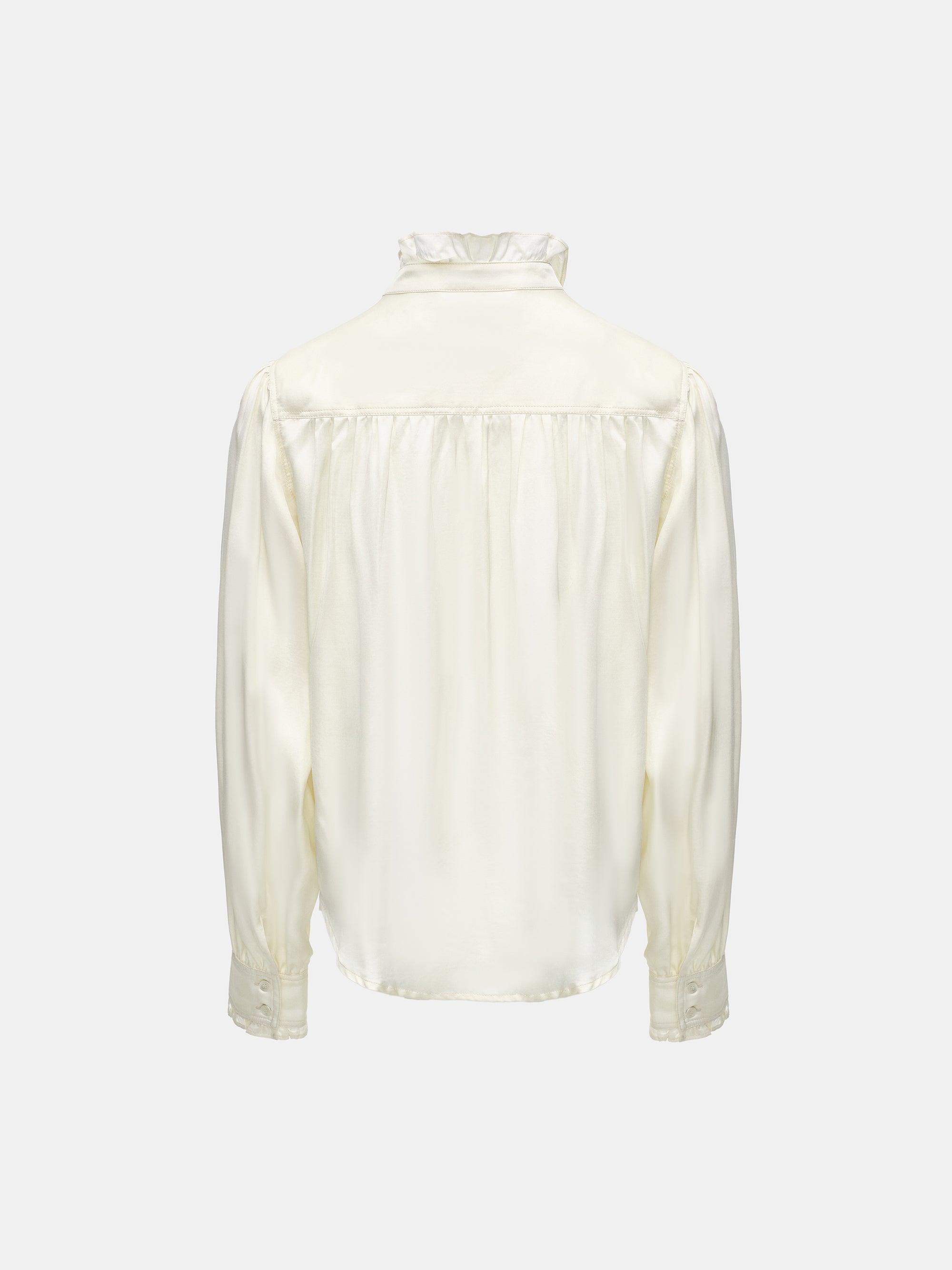 Frilled Neck Blouse, Ivory