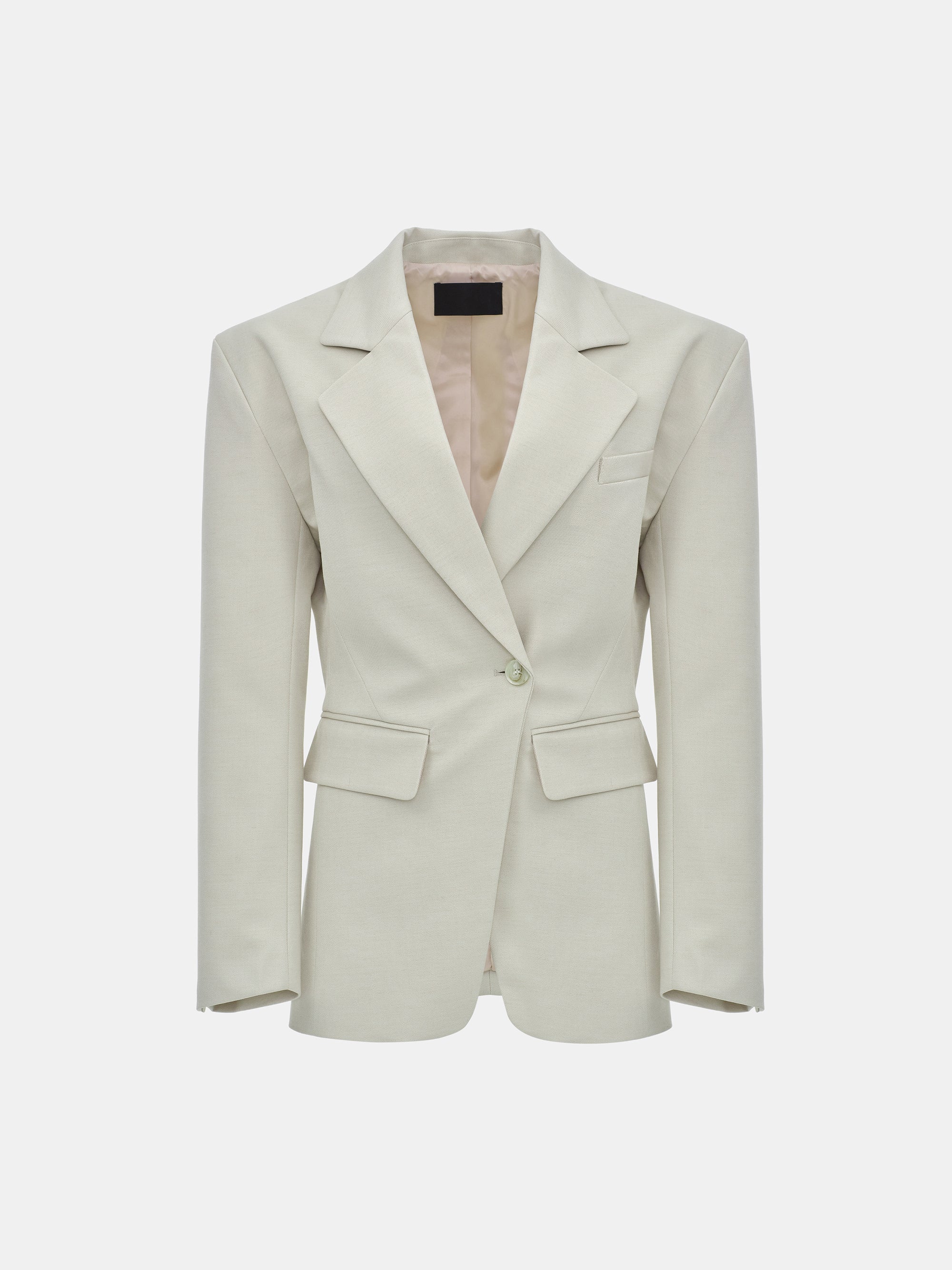 Cinched Suit Blazer, Ivory