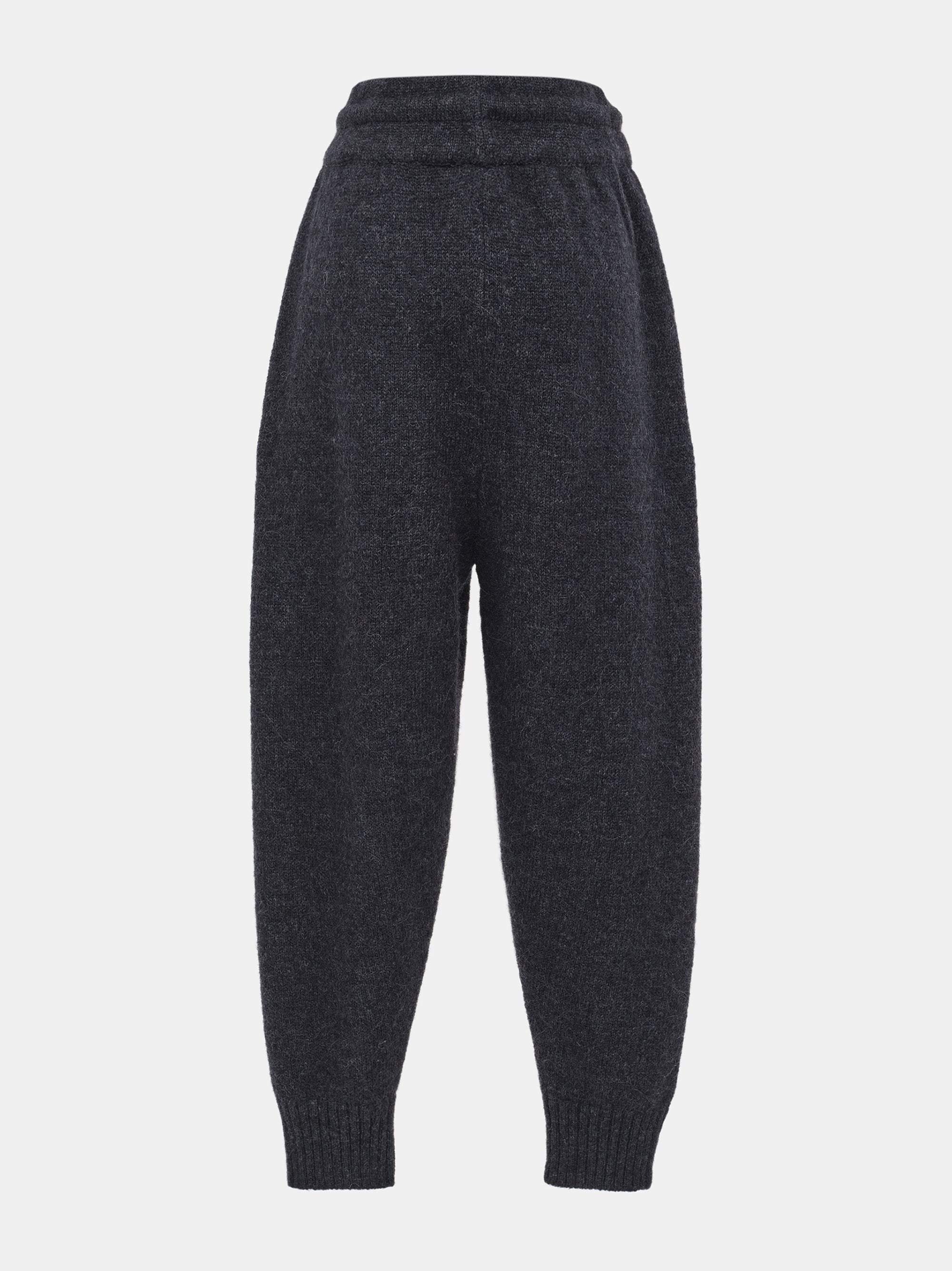 Relaxed Wool-Blend Lounge Knit Pants, Charcoal