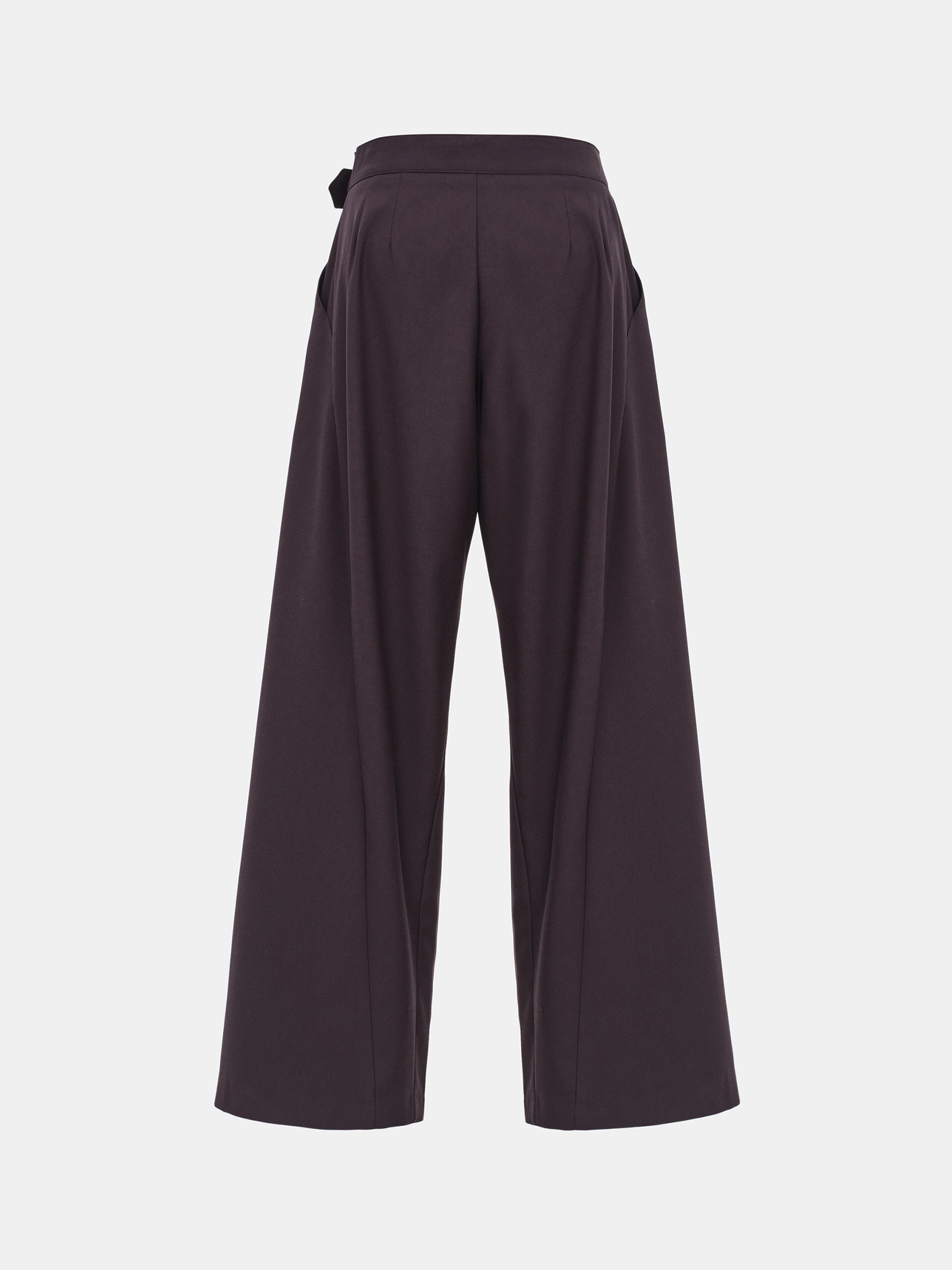 Pleated Belted Trousers, Wine