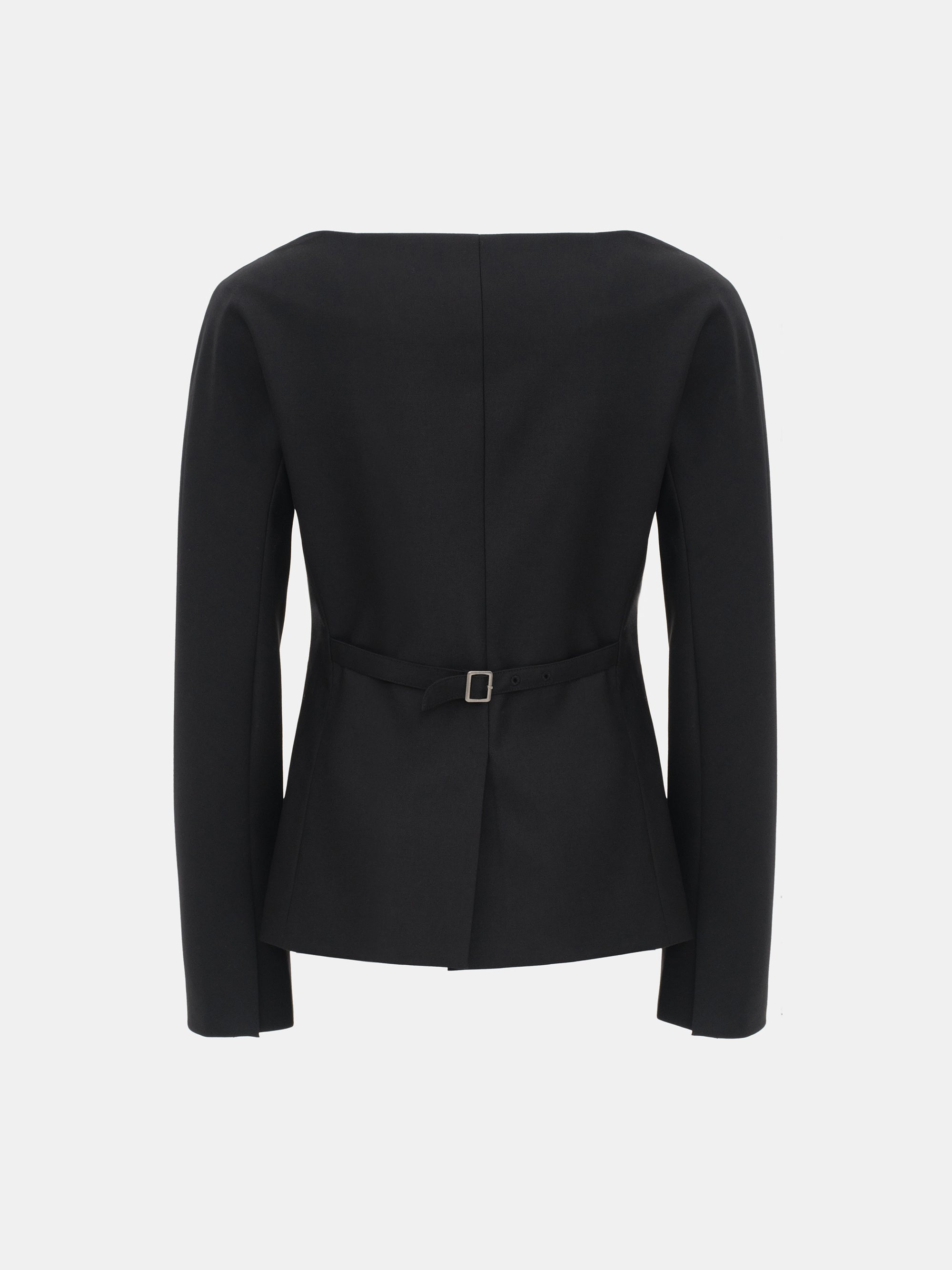 Open Neck Blazer, Black