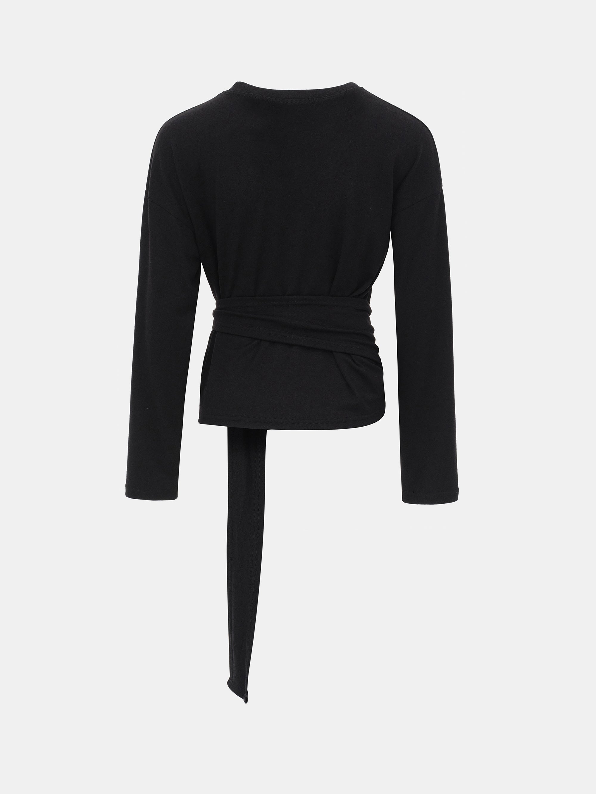 Peached Jersey Tie Tee, Black