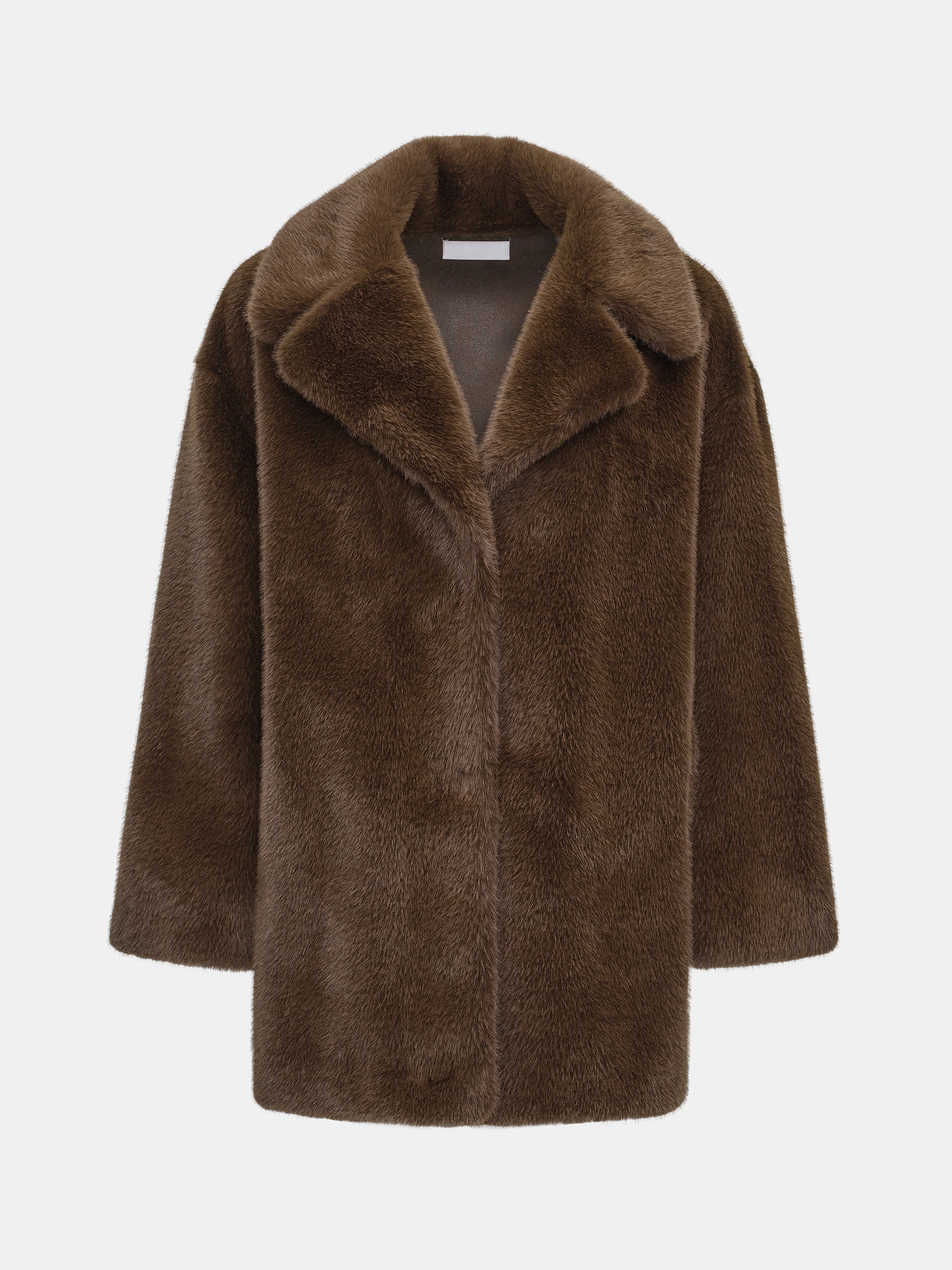 Varsity Faux-Fur Jacket, Brown