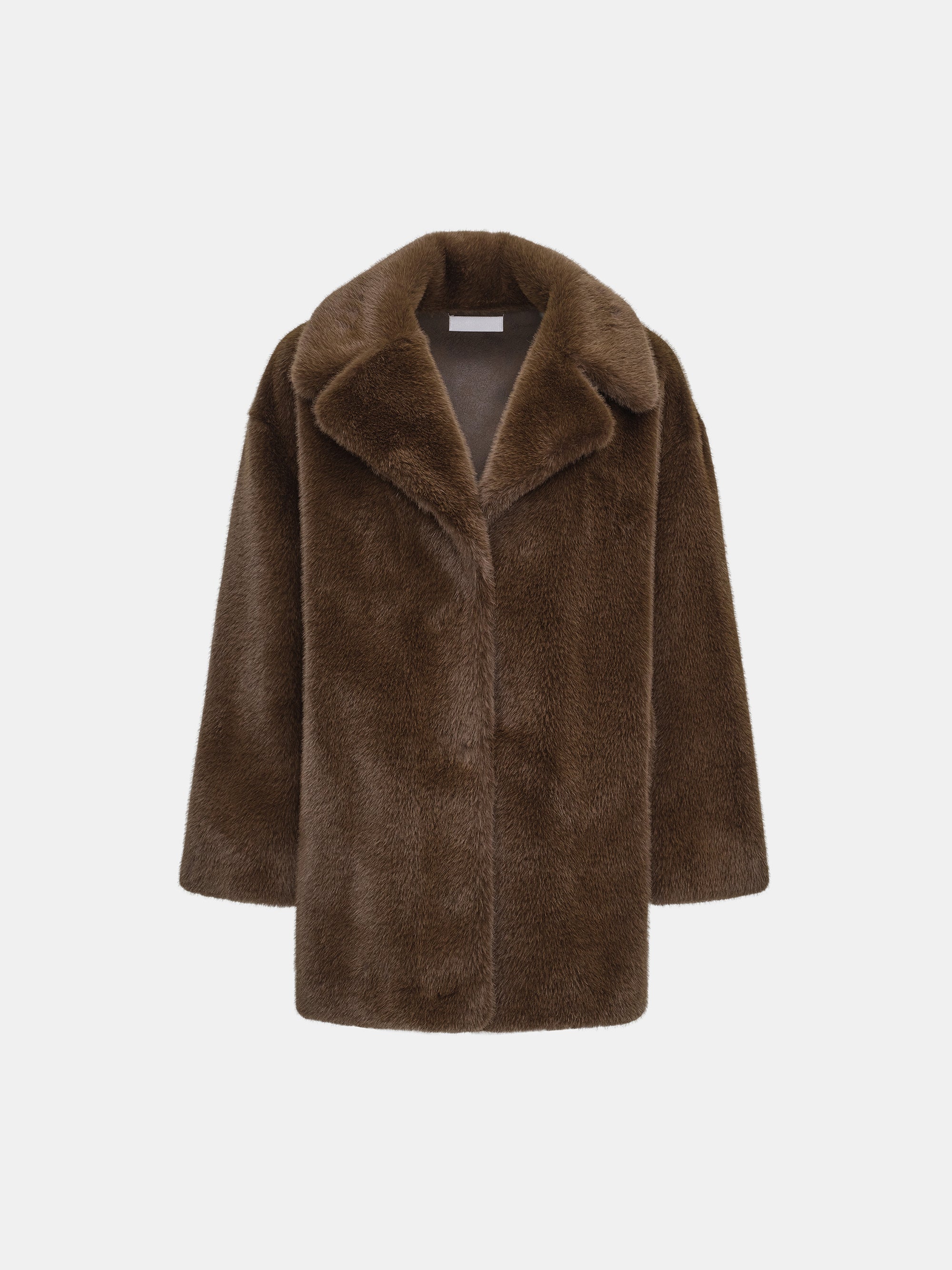Varsity Faux-Fur Jacket, Brown