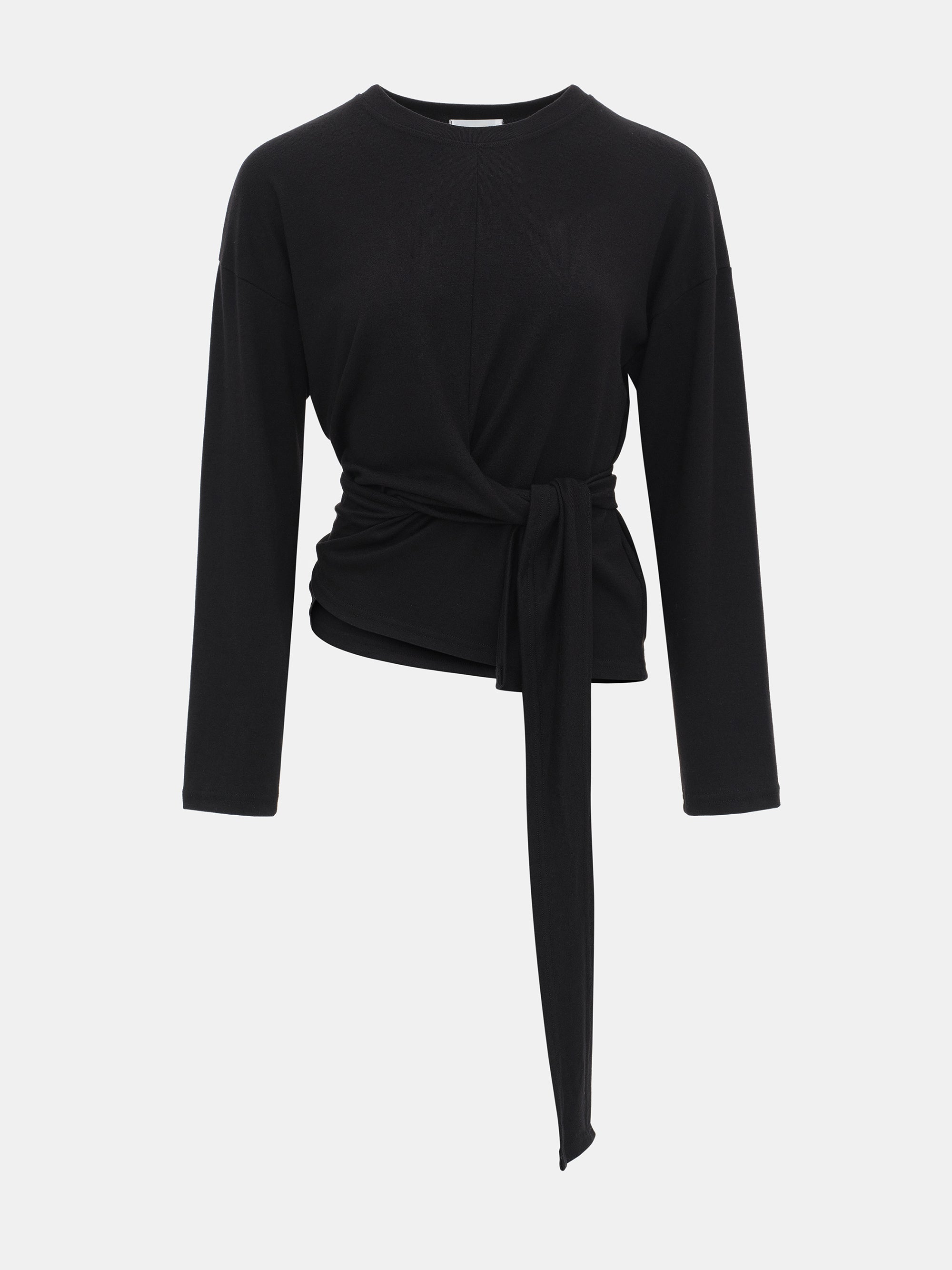 Peached Jersey Tie Tee, Black