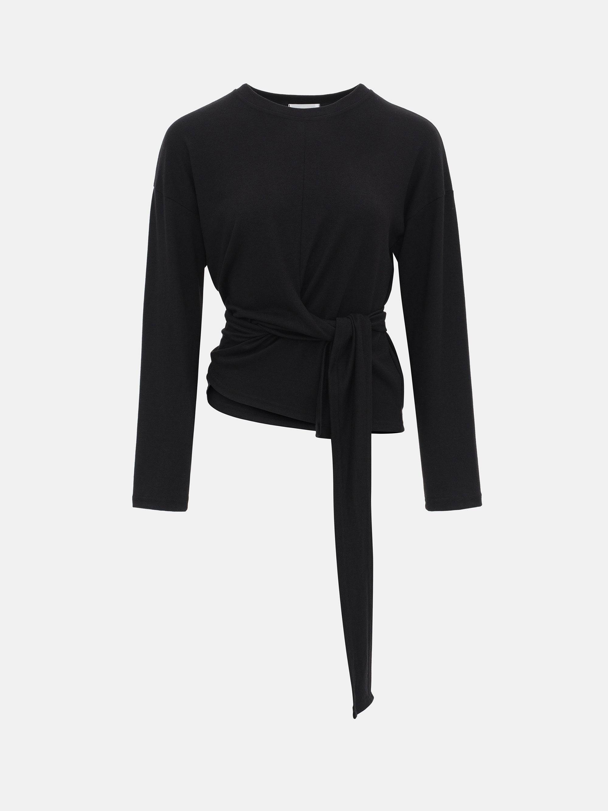 Peached Jersey Tie Tee, Black