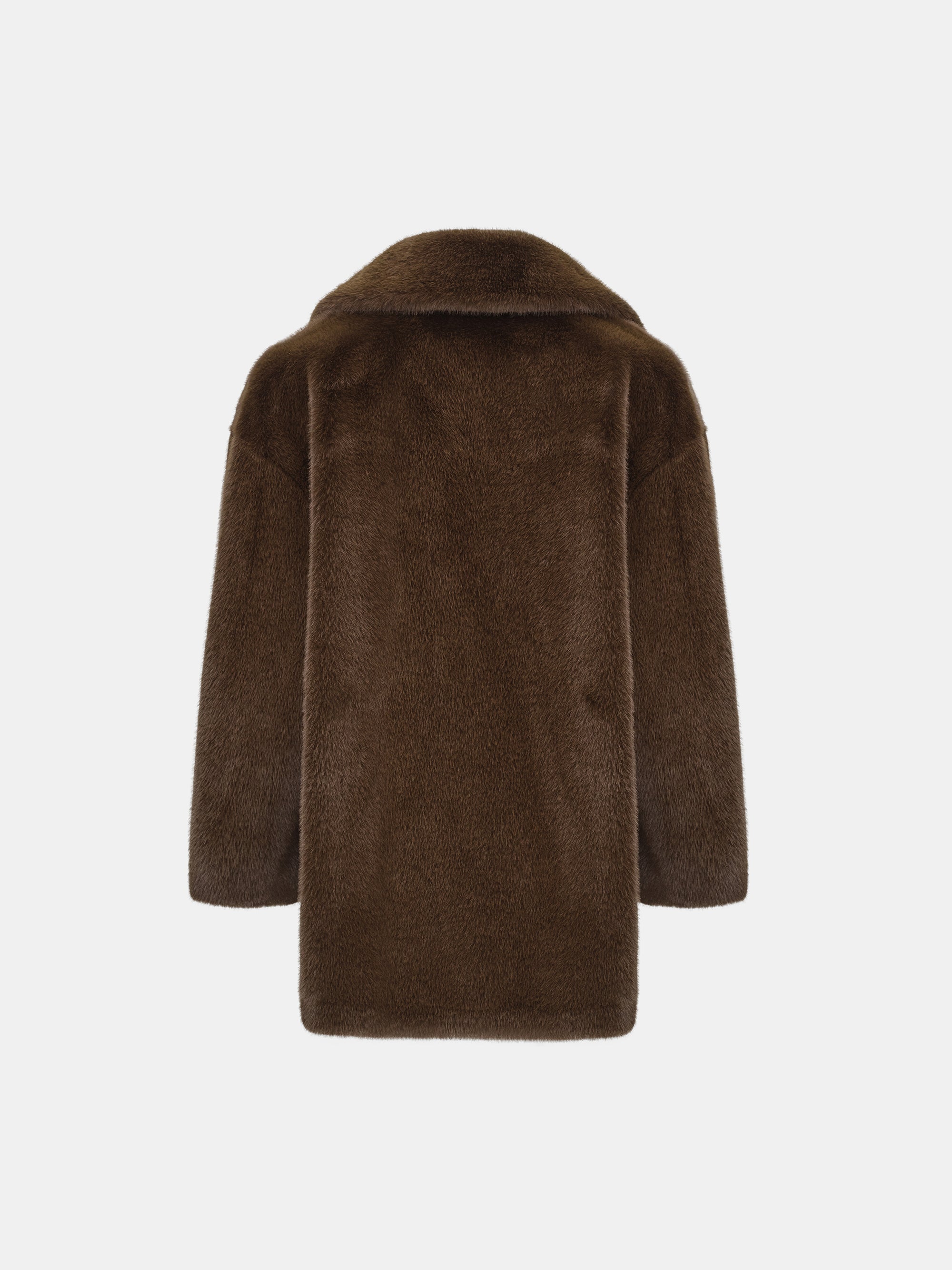 Varsity Faux-Fur Jacket, Brown