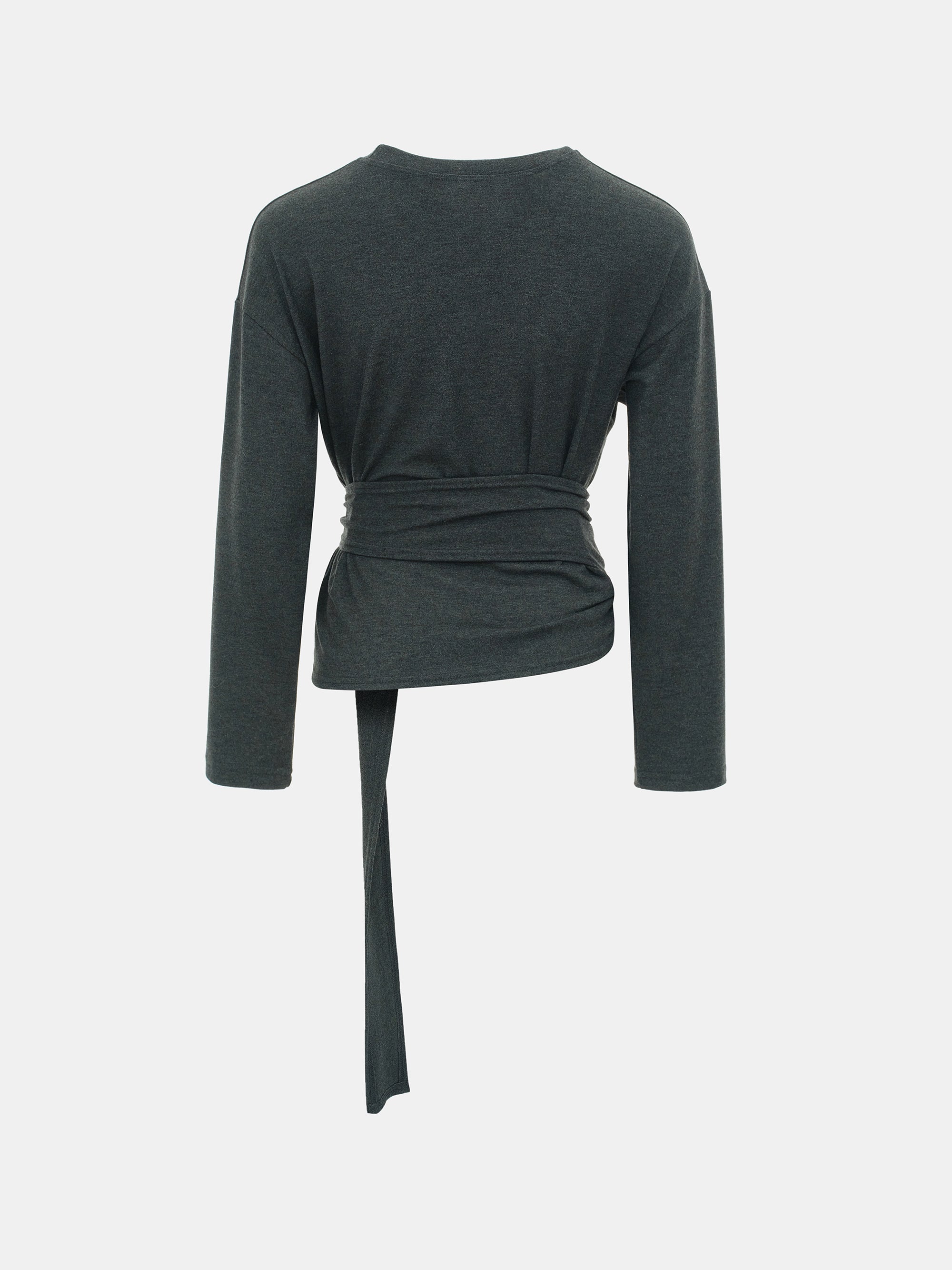 Peached Jersey Tie Tee, Charcoal