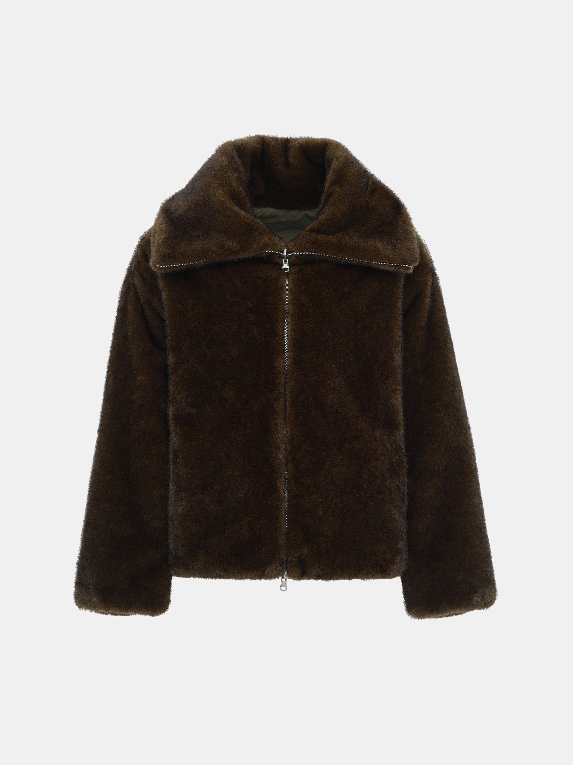Reversible Faux-Fur Jacket, Brown
