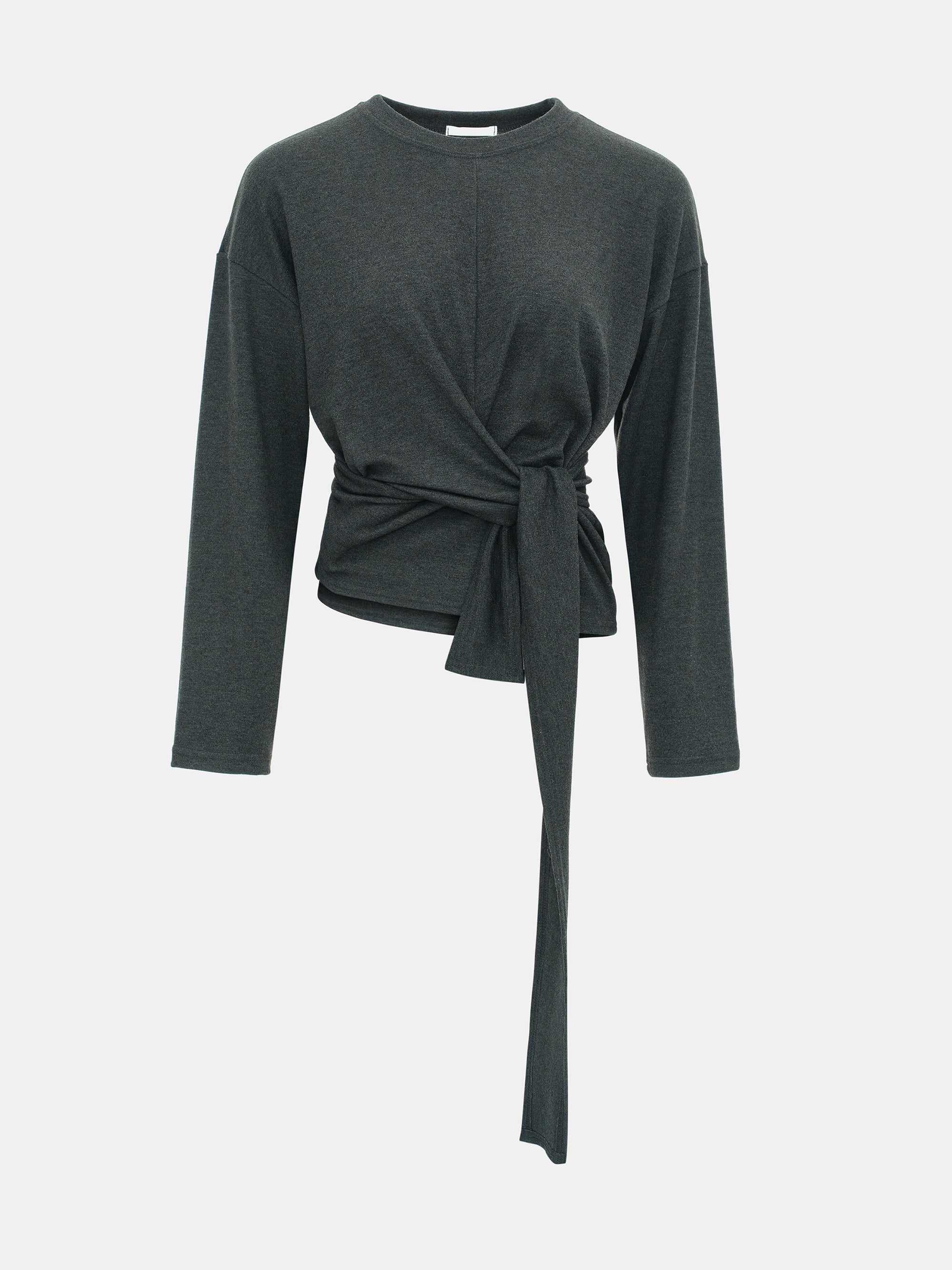 Peached Jersey Tie Tee, Charcoal