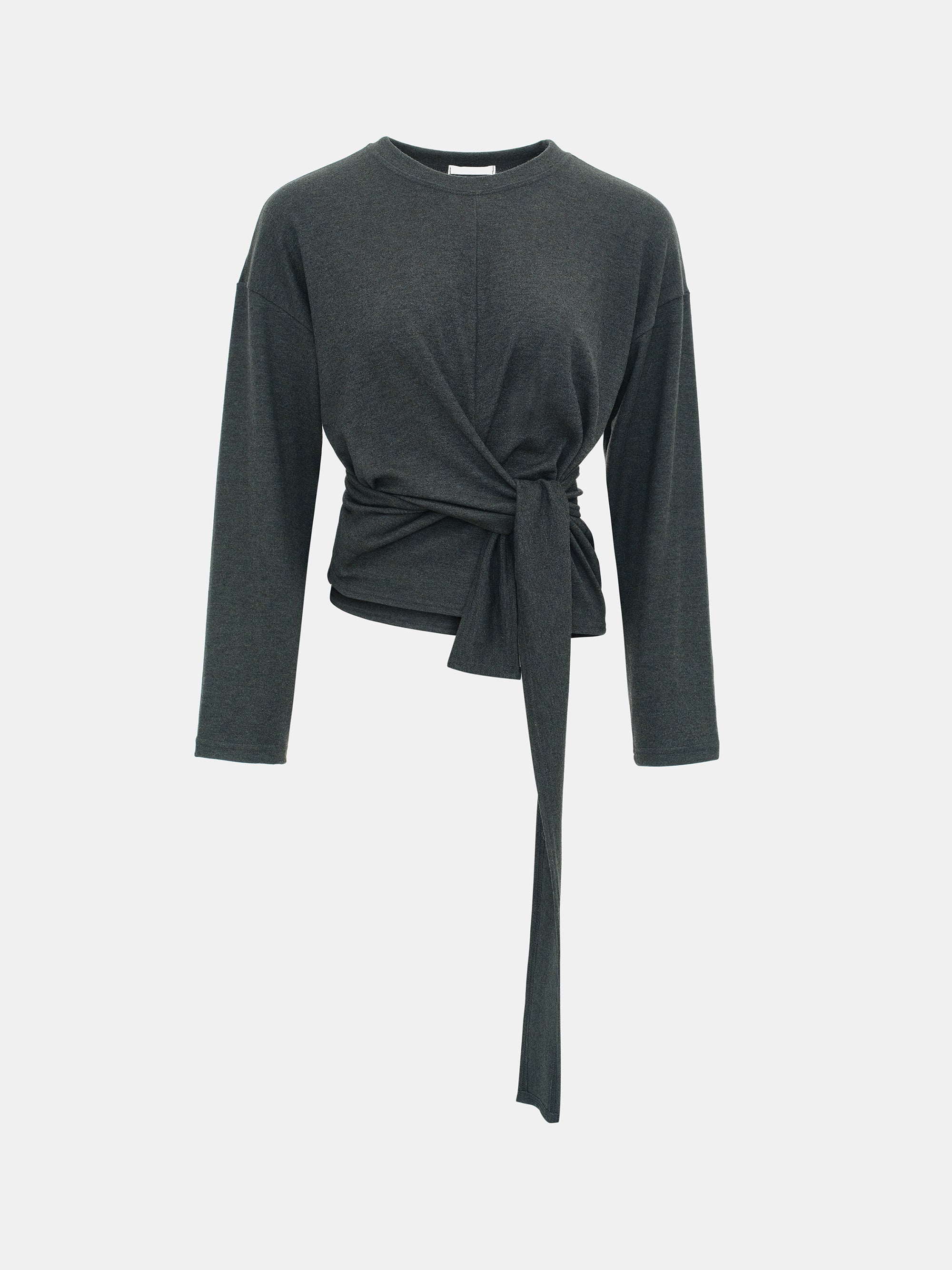 Peached Jersey Tie Tee, Charcoal