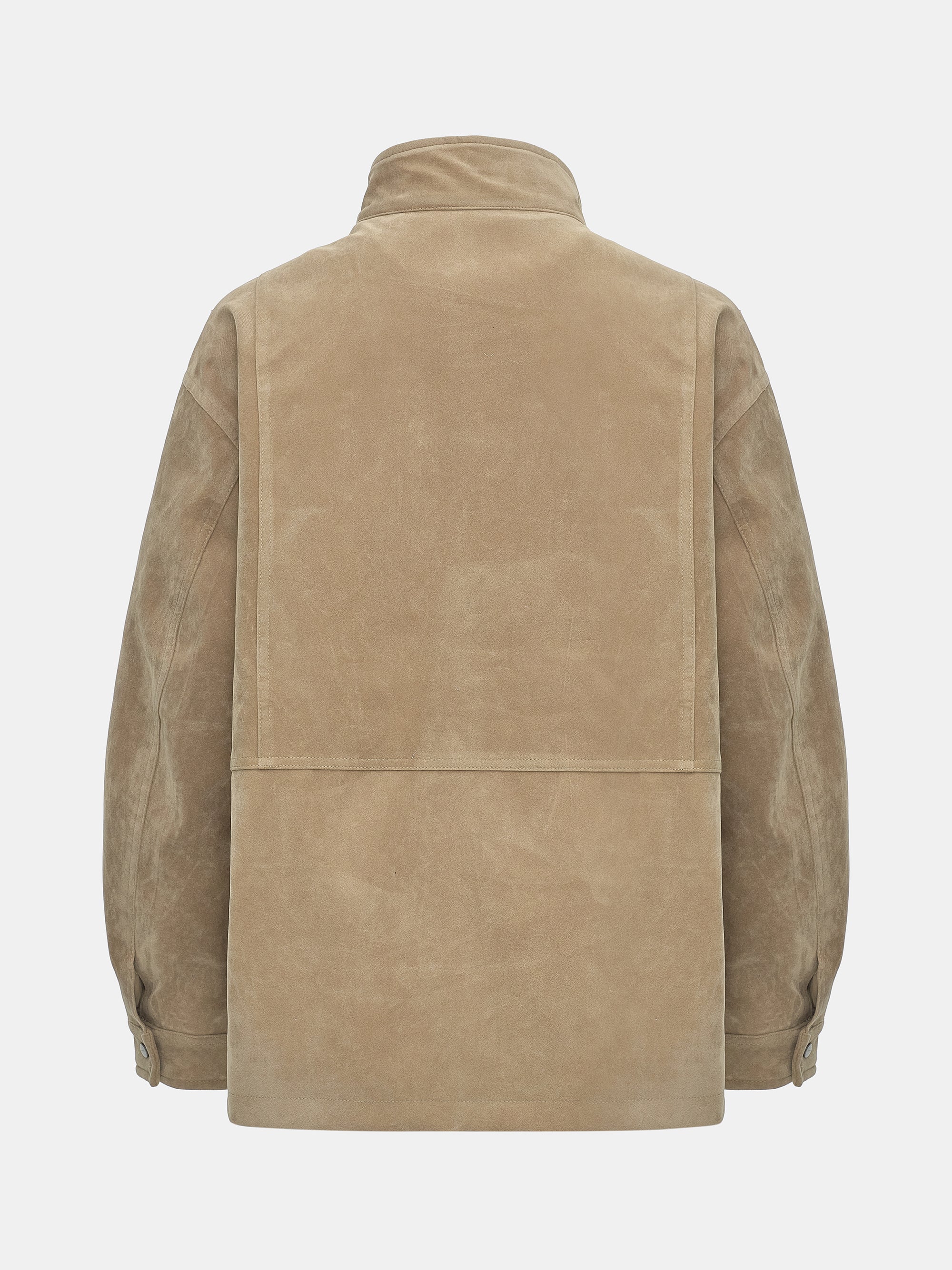 Faux Suede Padded Jacket, Beige