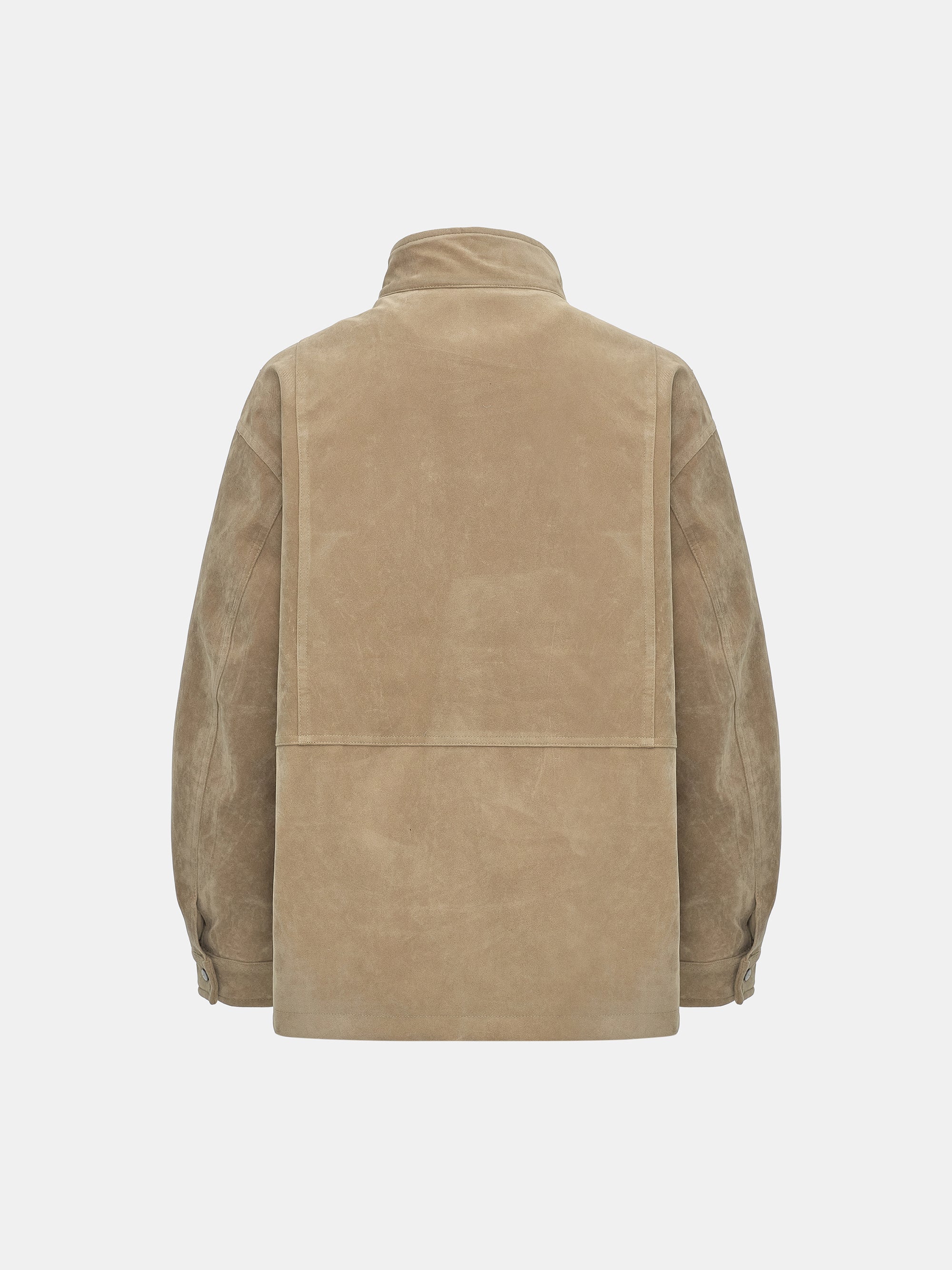Faux Suede Padded Jacket, Beige