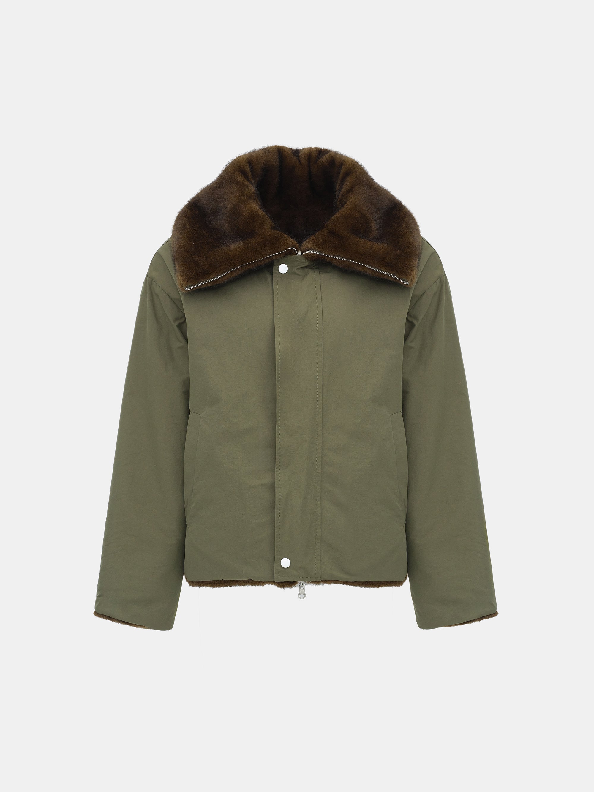 Reversible Faux-Fur Jacket, Brown