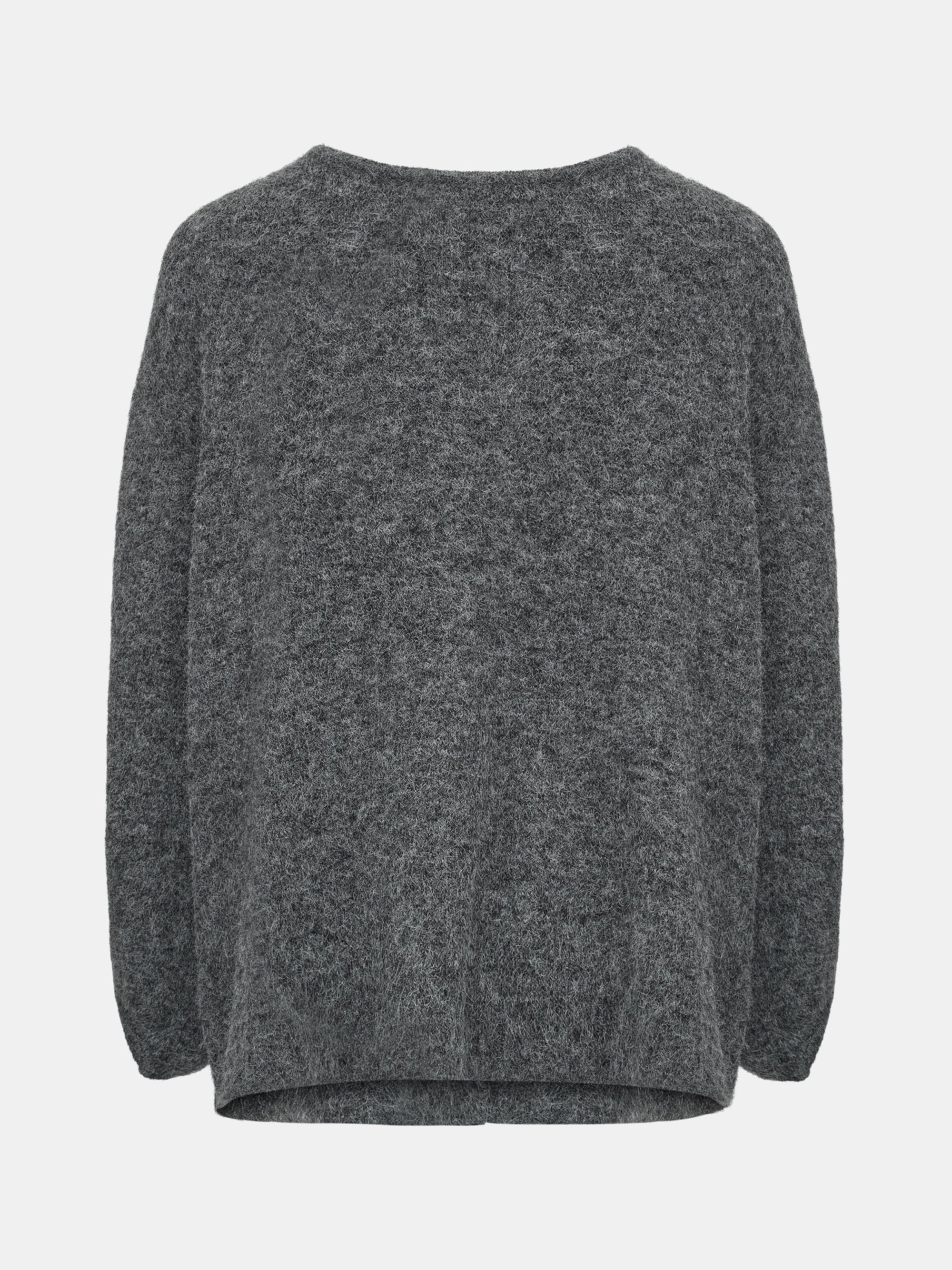 Brushed Knit Cardigan & Skirt Set, Charcoal