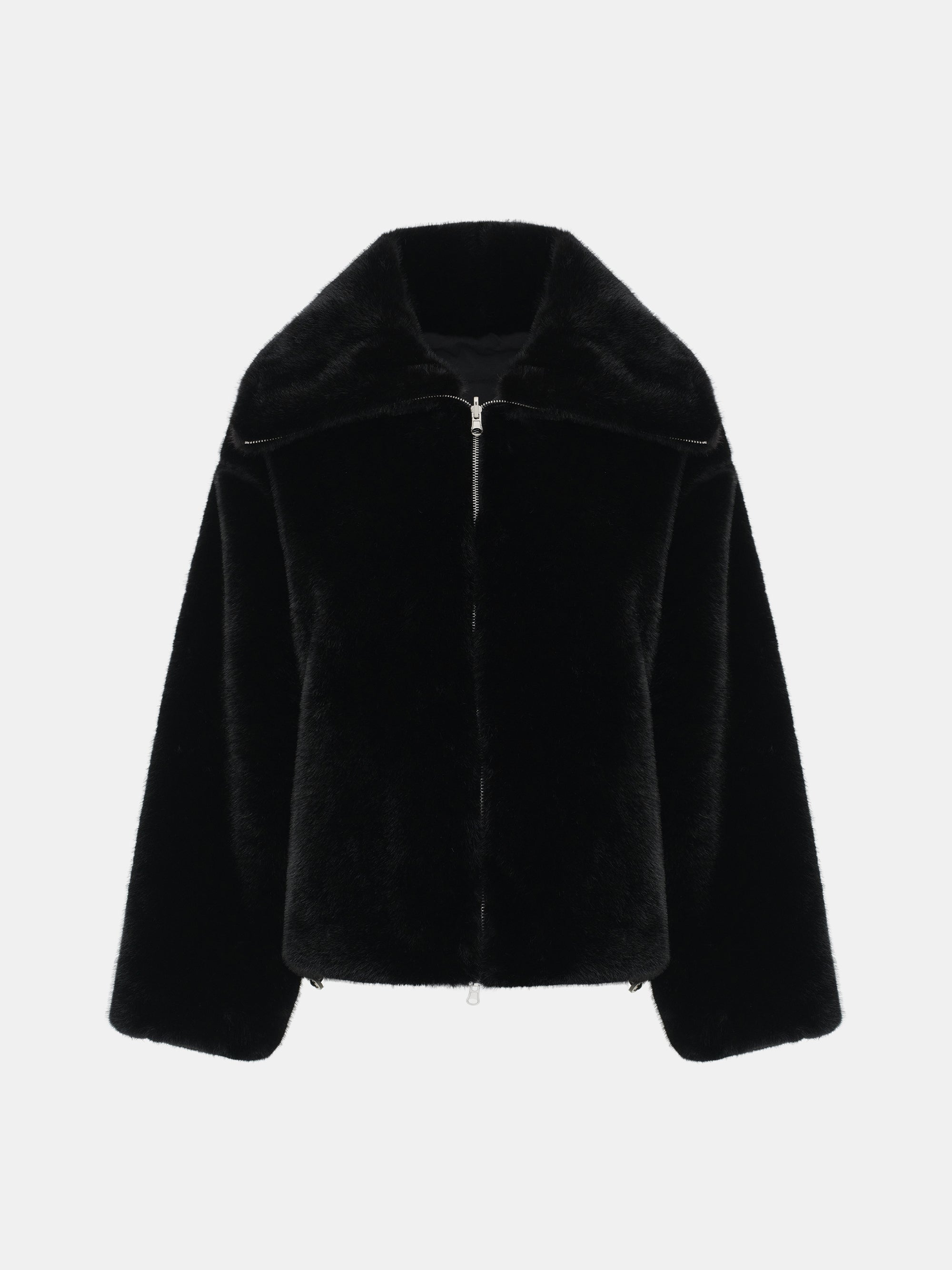 Reversible Faux-Fur Jacket, Black