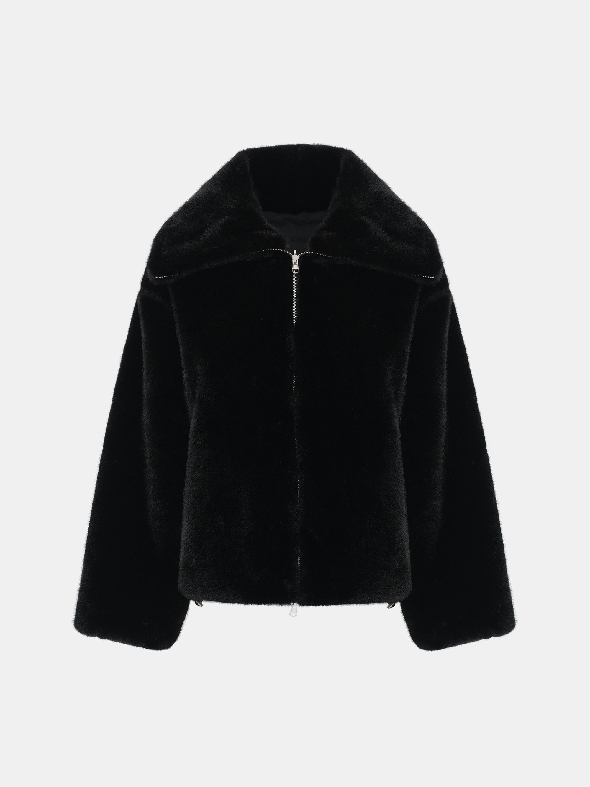 Reversible Faux-Fur Jacket, Black