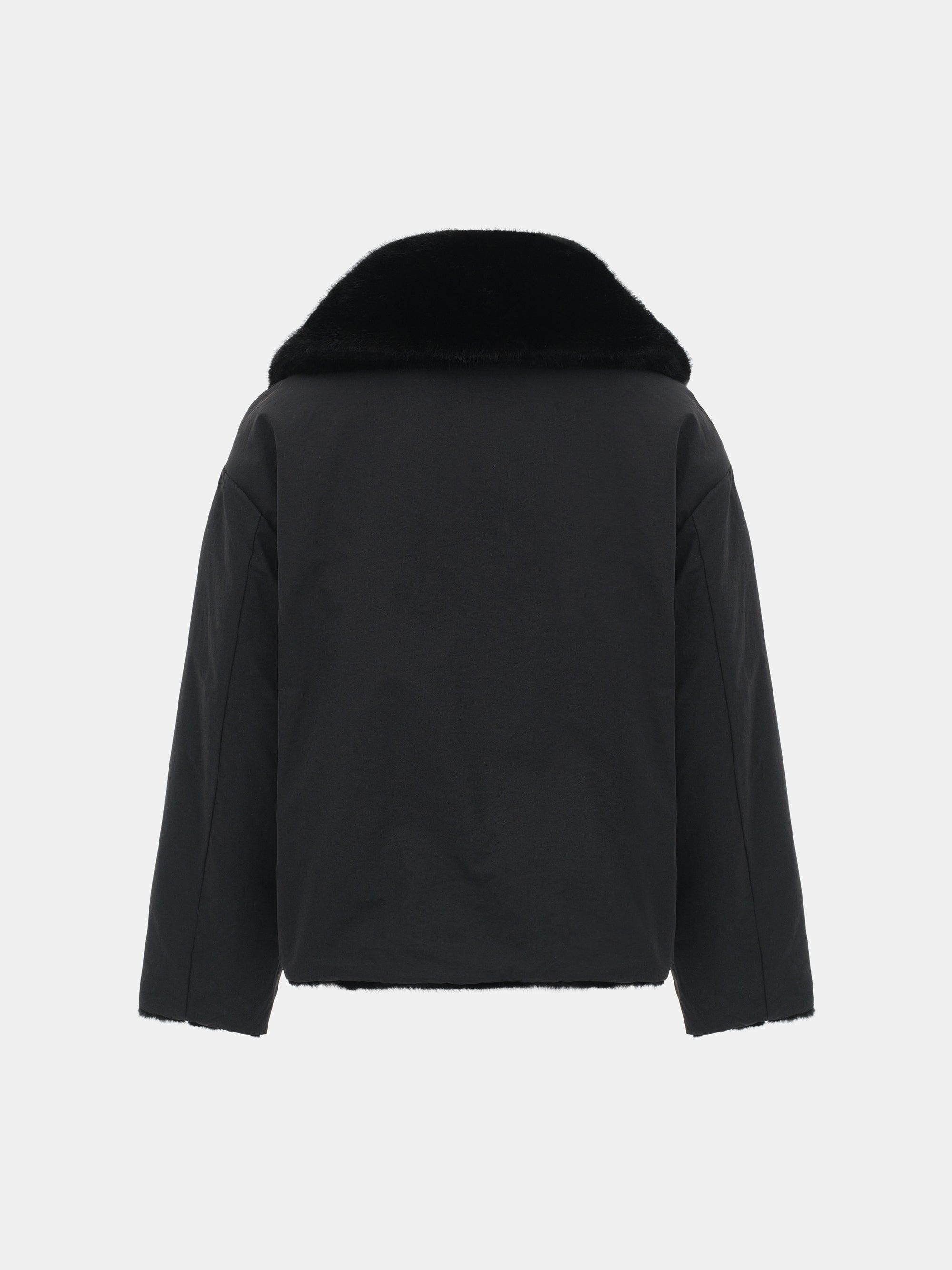 Reversible Faux-Fur Jacket, Black