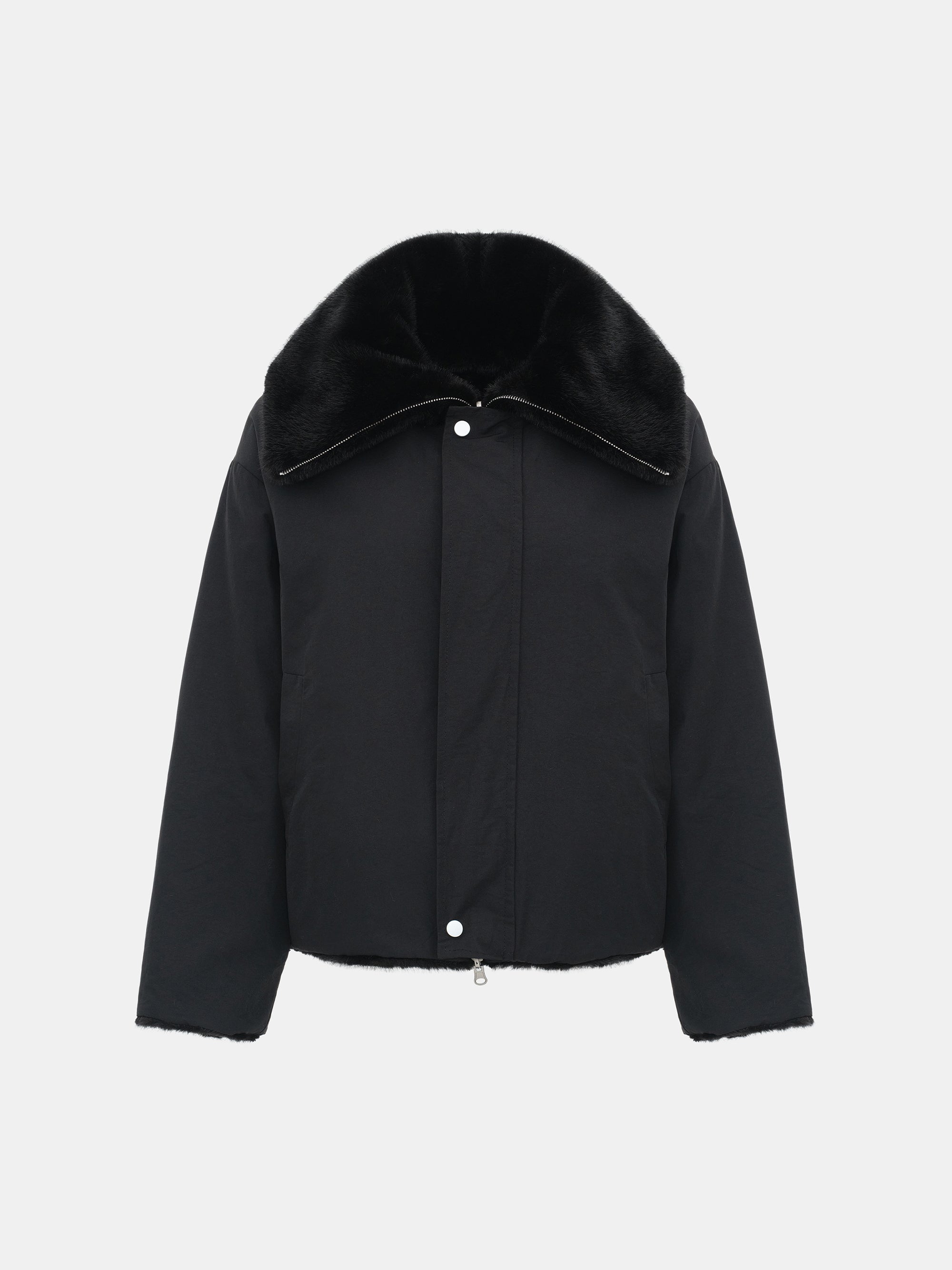 Reversible Faux-Fur Jacket, Black