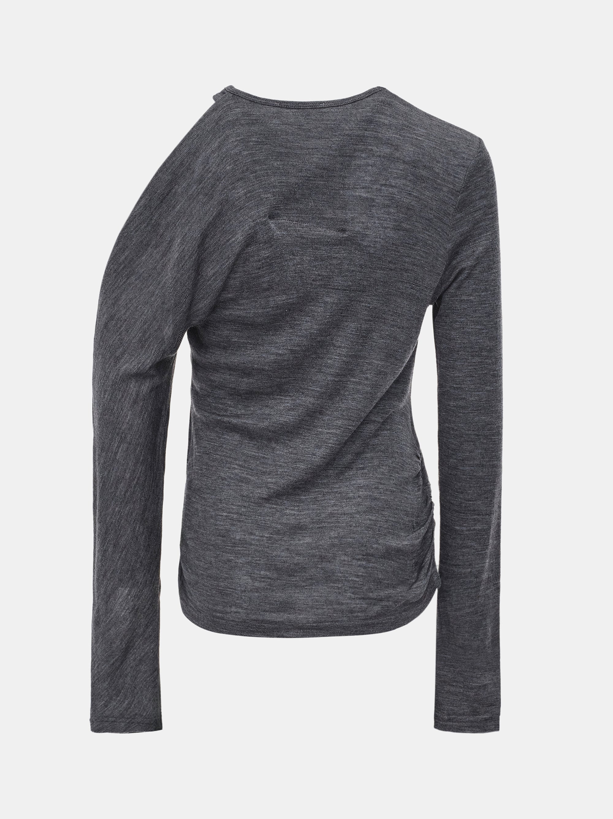 Double Layered Semi-Sheer Top, Charcoal