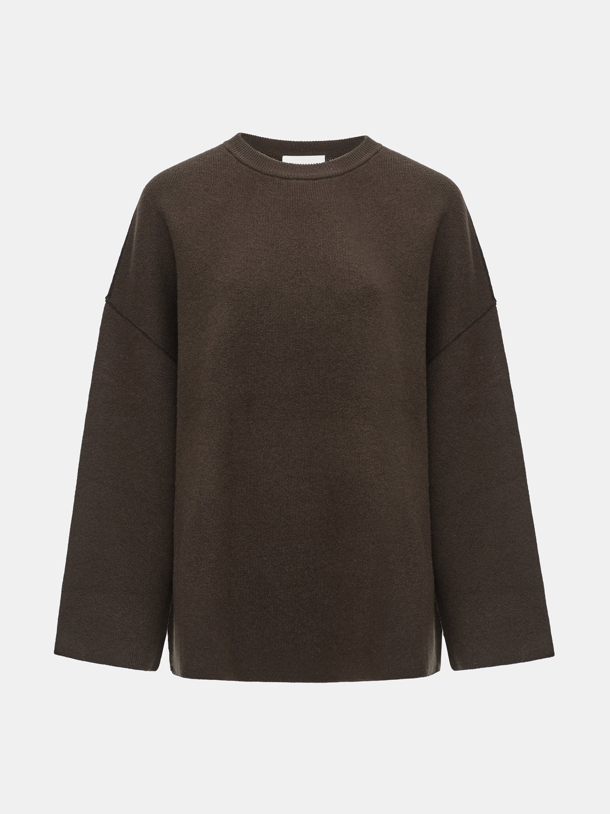 Brushed Wool-Blend Jumper, Brown