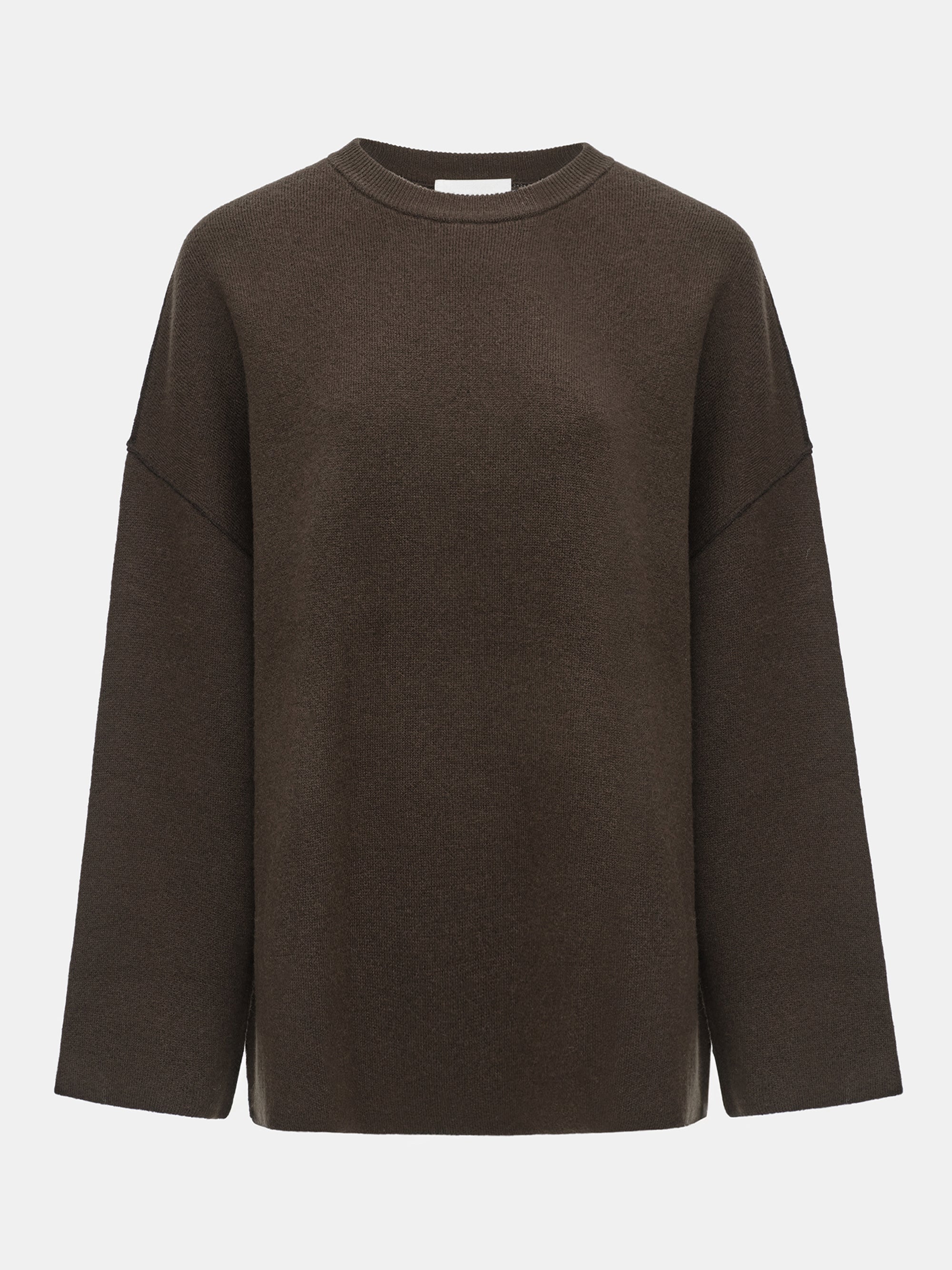 Brushed Wool-Blend Jumper, Brown