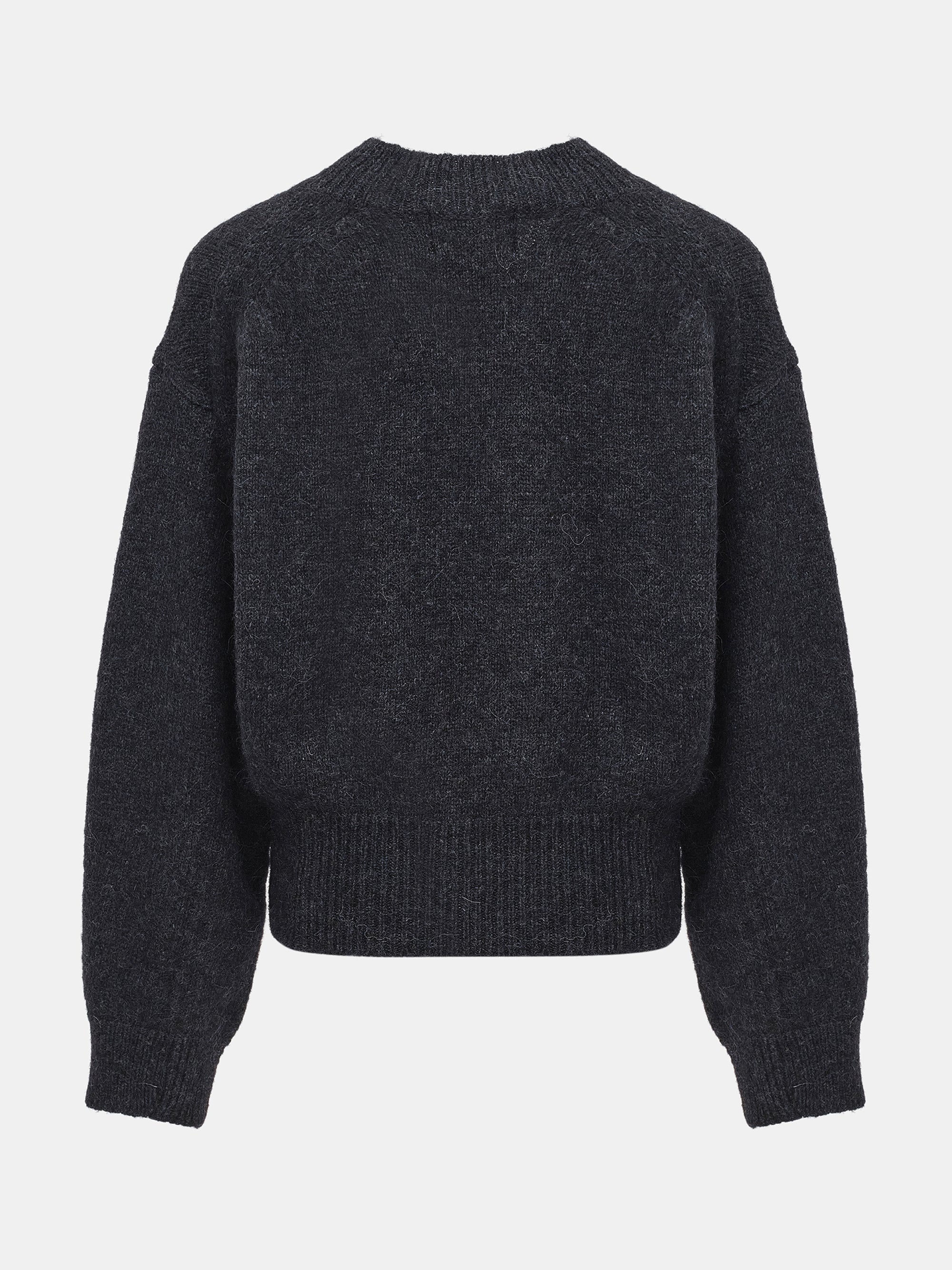 Relaxed Wool-Blend Sweater, Charcoal